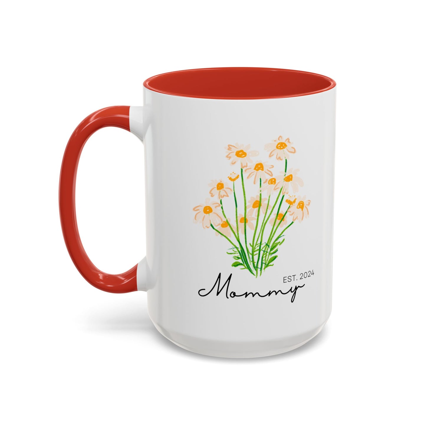 Personalized Mommy Est. 2024 Coffee Mug - Floral Design - Perfect Gift for Mother's Day