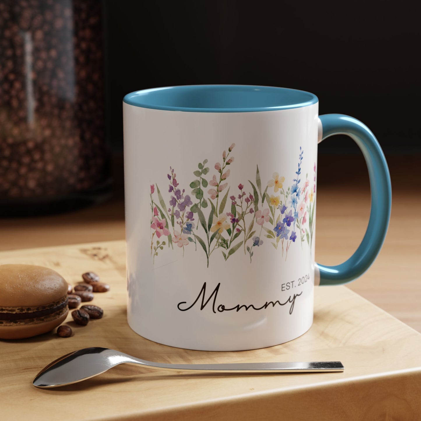 Personalized Mommy Coffee Mug - Floral Design, Perfect Gift for Mother's Day, EST. 2024
