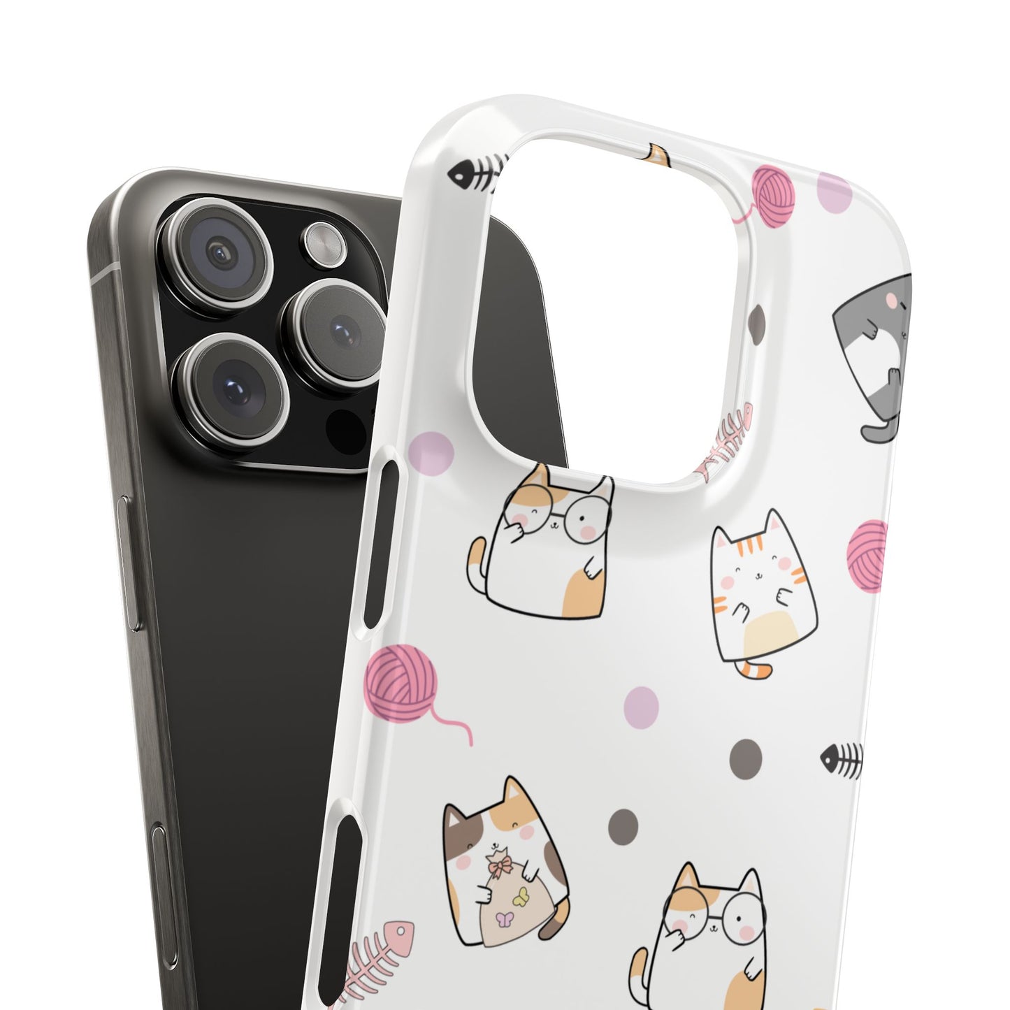 Cute Cat Pattern Slim Phone Case - Perfect for Cat Lovers