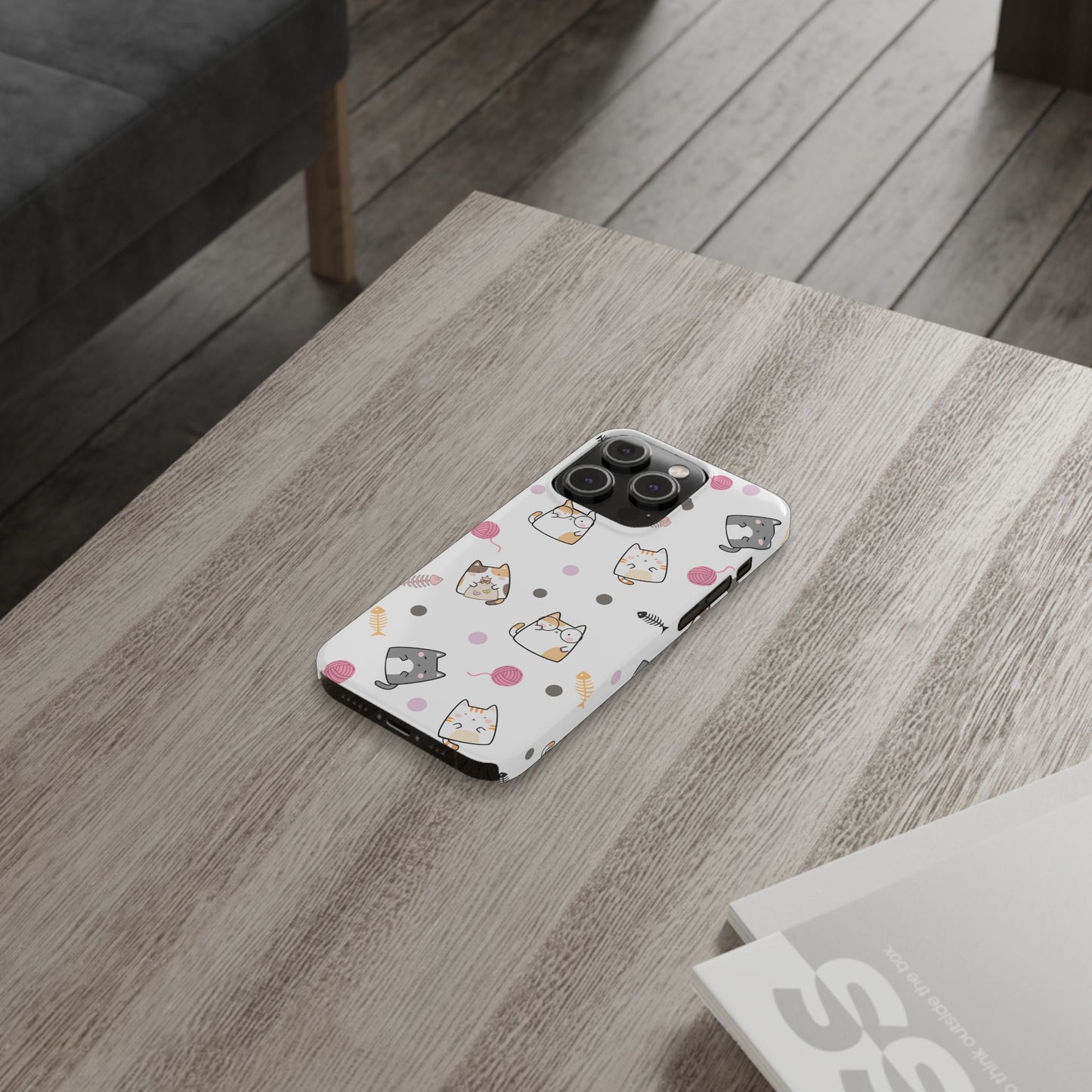 Cute Cat Pattern Slim Phone Case - Perfect for Cat Lovers