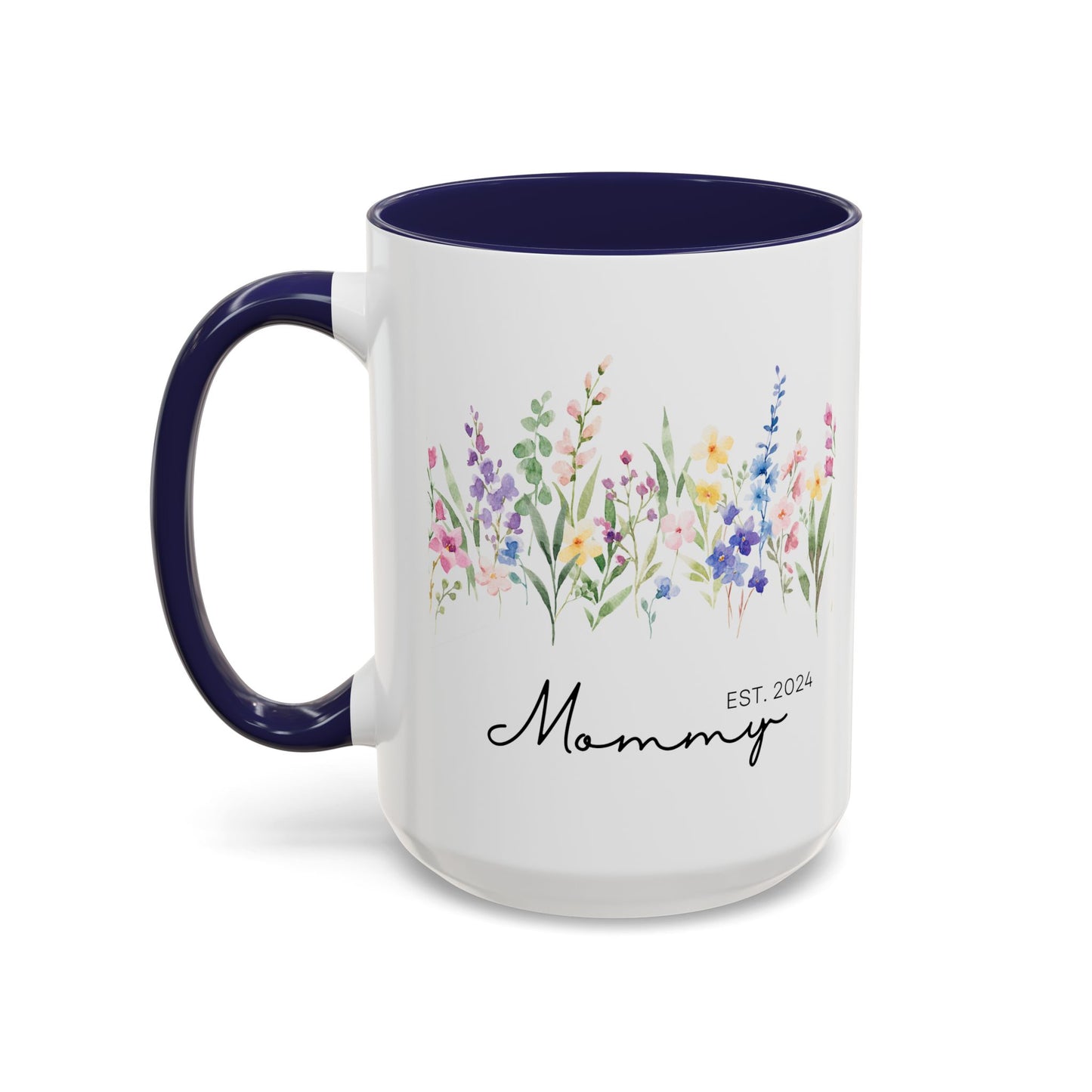 Personalized Mommy Coffee Mug - Floral Design, Perfect Gift for Mother's Day, EST. 2024
