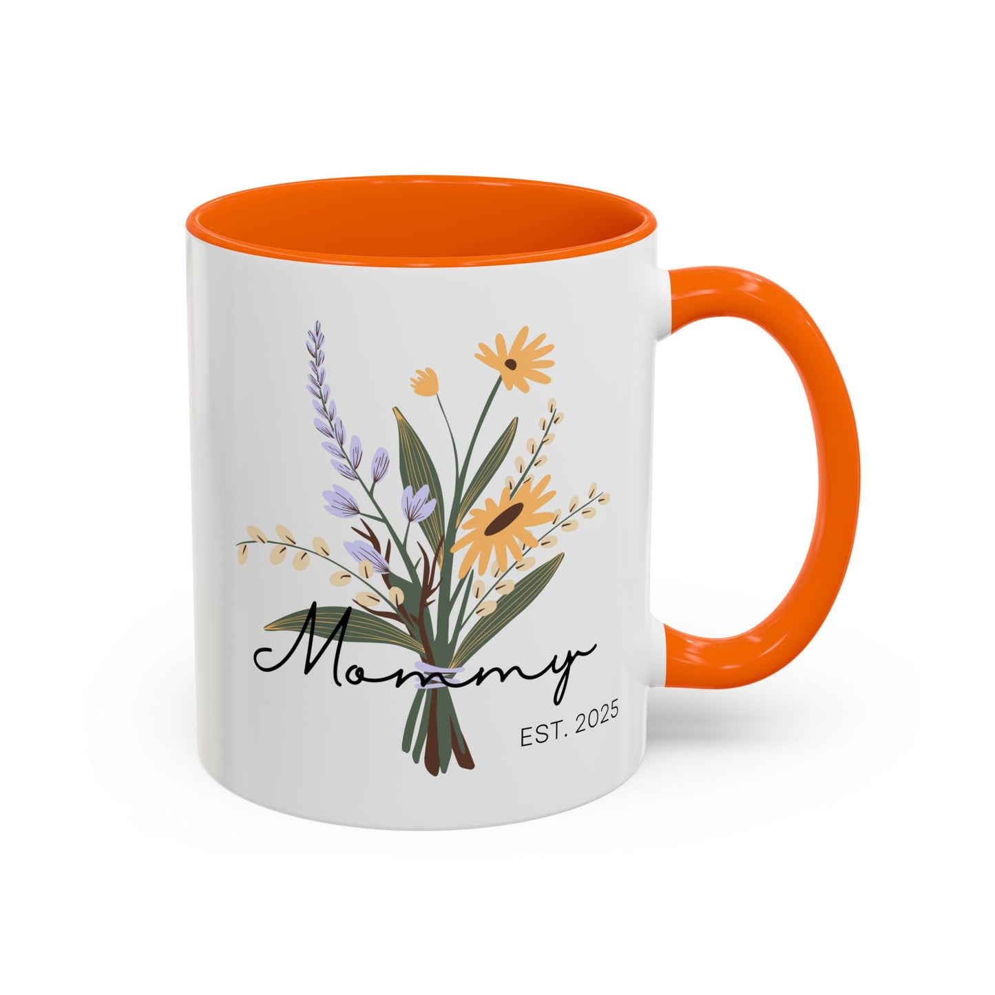 Mommy Est. 2025 Coffee Mug - Floral Design - Perfect Gift for Mother's Day