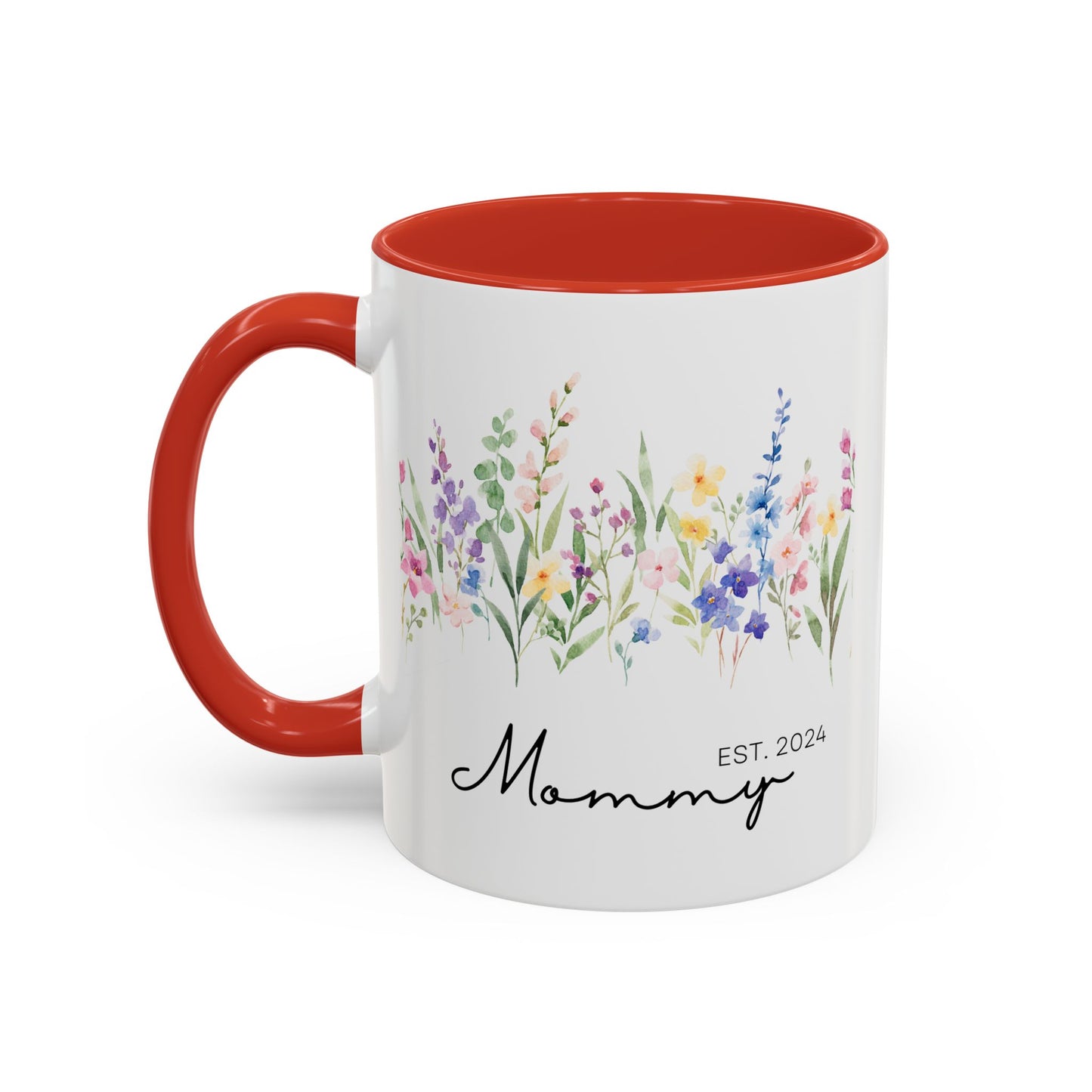 Personalized Mommy Coffee Mug - Floral Design, Perfect Gift for Mother's Day, EST. 2024