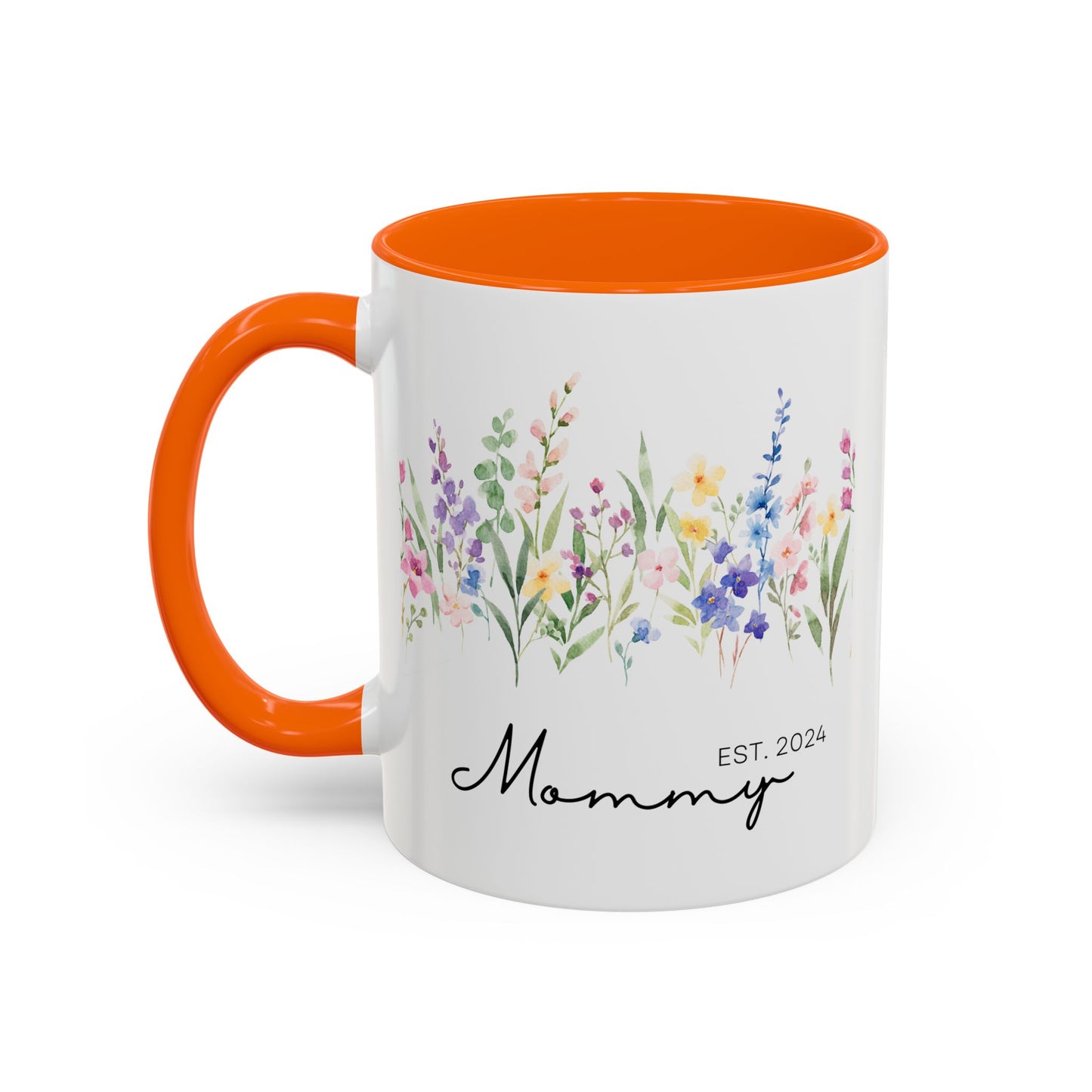 Personalized Mommy Coffee Mug - Floral Design, Perfect Gift for Mother's Day, EST. 2024