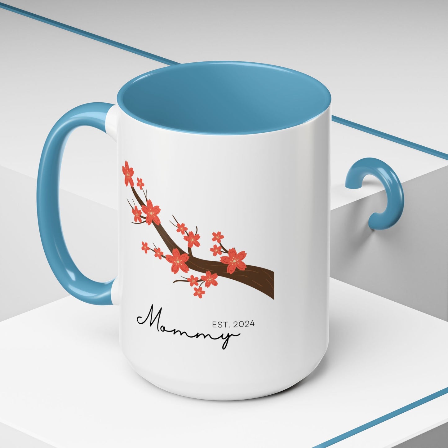 Personalized Cherry Blossom Mommy Coffee Mug - 11oz & 15oz