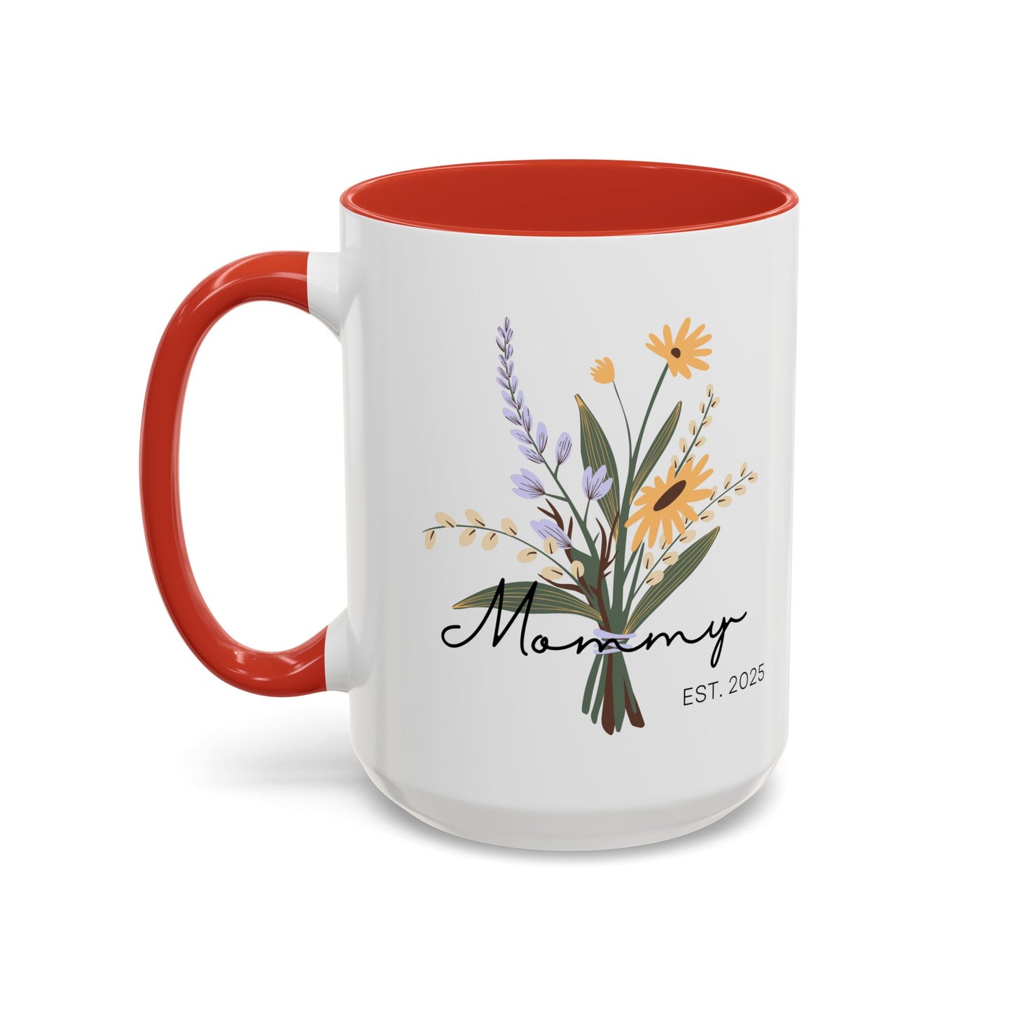 Mommy Est. 2025 Coffee Mug - Floral Design - Perfect Gift for Mother's Day