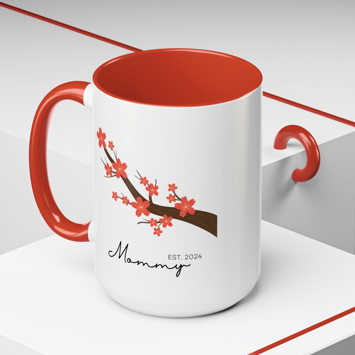 Personalized Cherry Blossom Mommy Coffee Mug - 11oz & 15oz