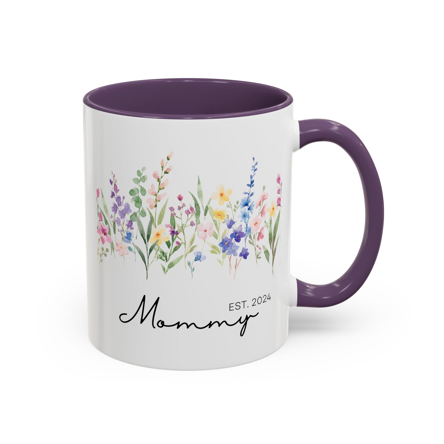 Personalized Mommy Coffee Mug - Floral Design, Perfect Gift for Mother's Day, EST. 2024