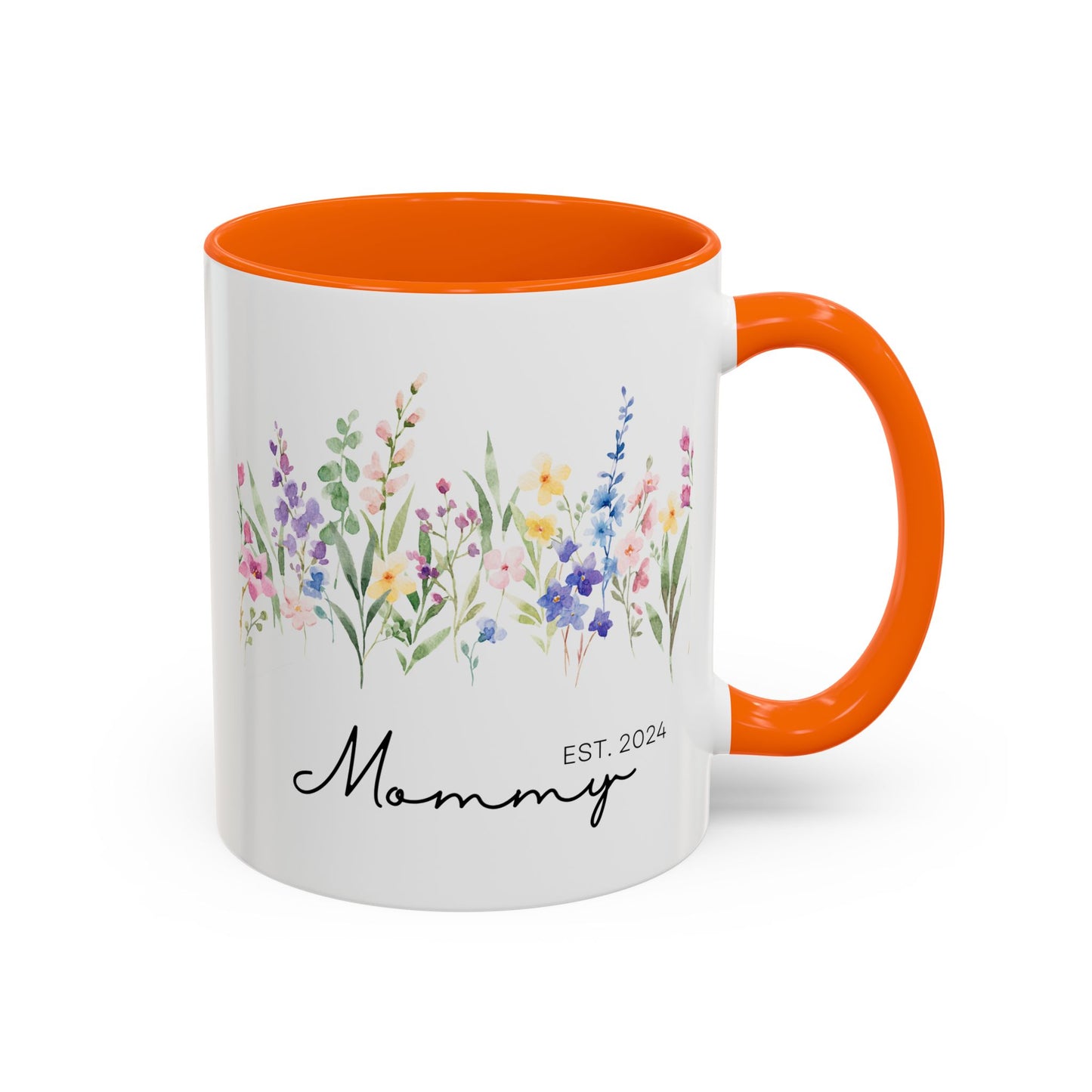 Personalized Mommy Coffee Mug - Floral Design, Perfect Gift for Mother's Day, EST. 2024