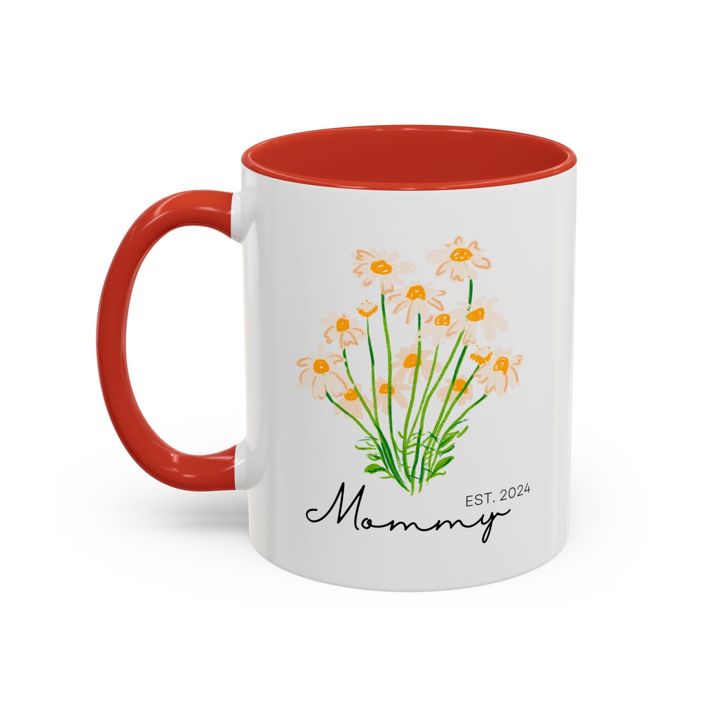 Personalized Mommy Est. 2024 Coffee Mug - Floral Design - Perfect Gift for Mother's Day