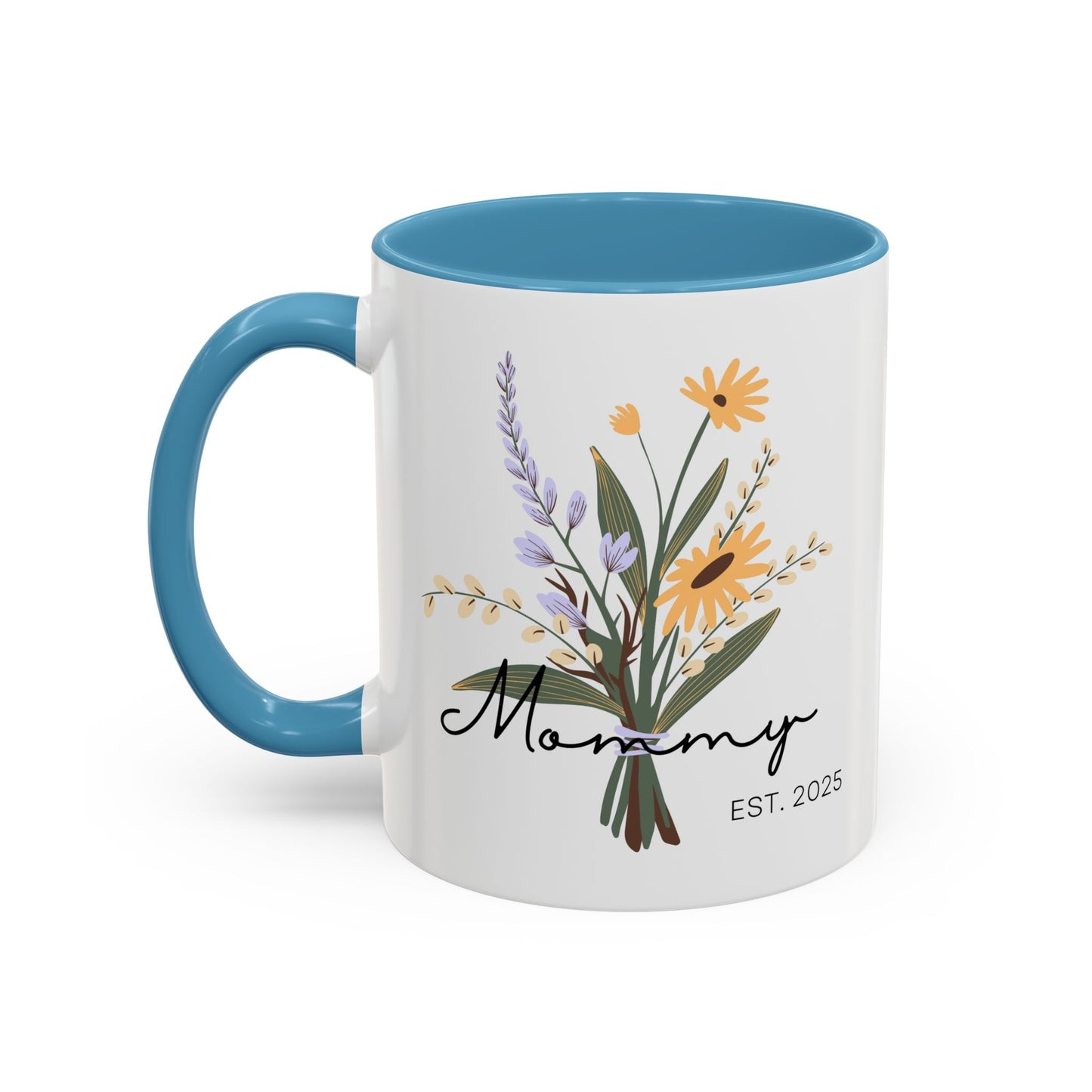 Mommy Est. 2025 Coffee Mug - Floral Design - Perfect Gift for Mother's Day