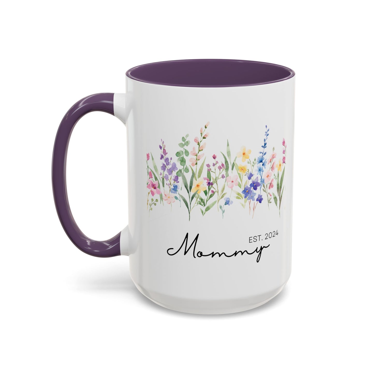 Personalized Mommy Coffee Mug - Floral Design, Perfect Gift for Mother's Day, EST. 2024