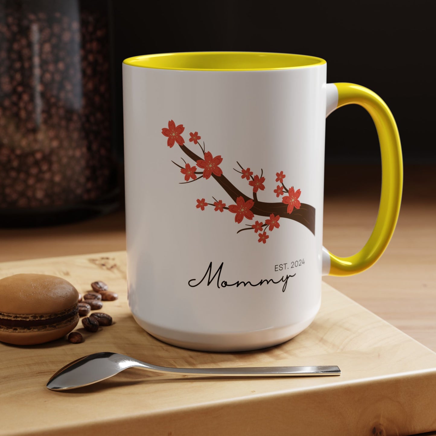 Personalized Cherry Blossom Mommy Coffee Mug - 11oz & 15oz