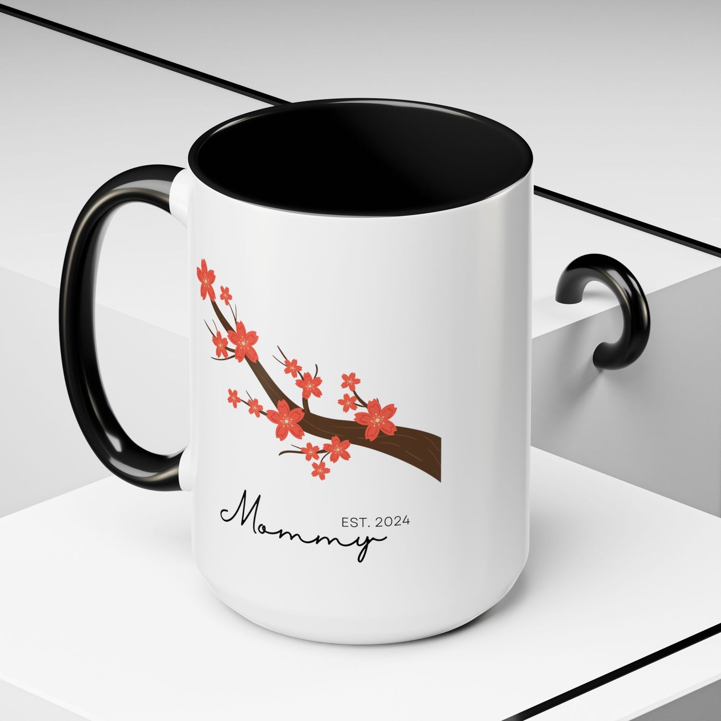 Personalized Cherry Blossom Mommy Coffee Mug - 11oz & 15oz