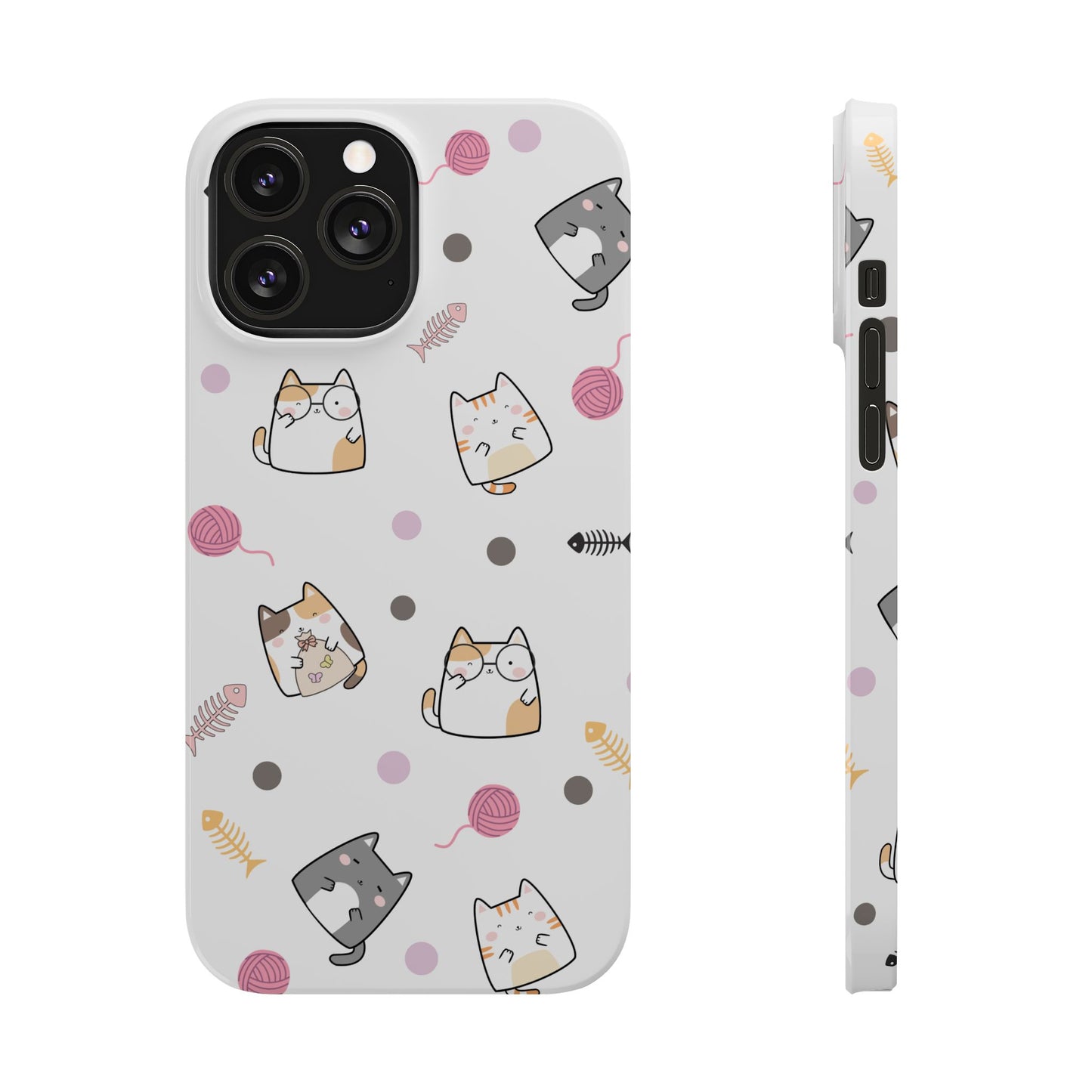 Cute Cat Pattern Slim Phone Case - Perfect for Cat Lovers