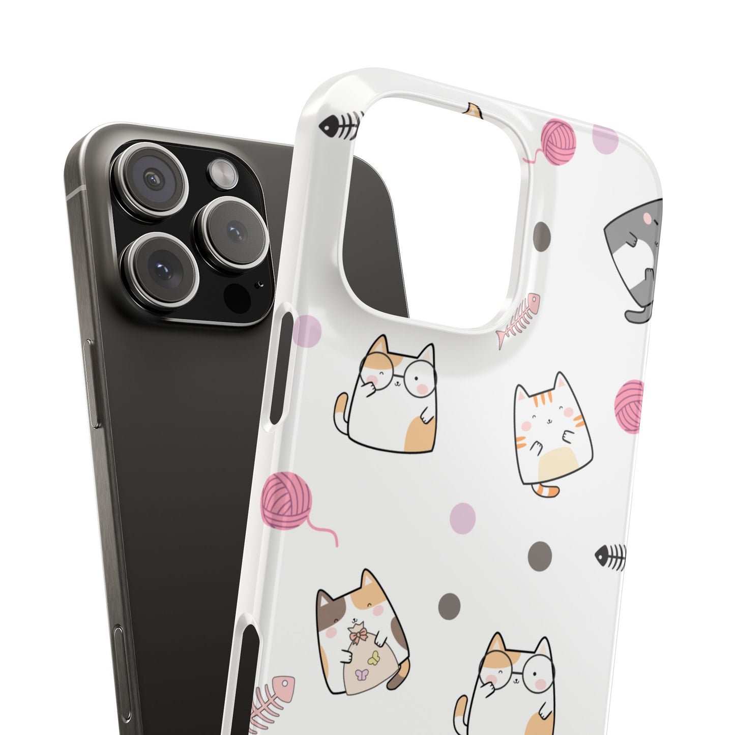 Cute Cat Pattern Slim Phone Case - Perfect for Cat Lovers