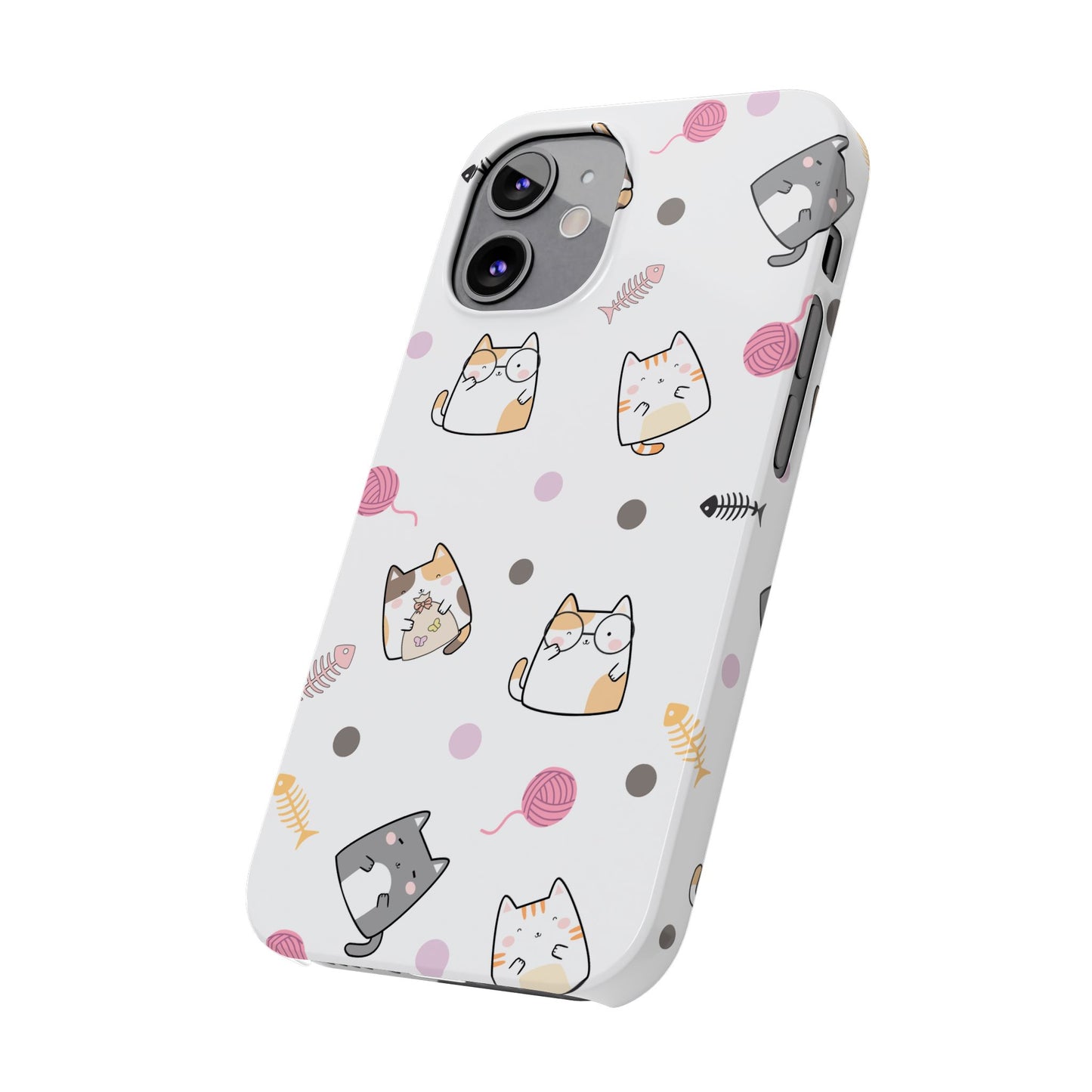 Cute Cat Pattern Slim Phone Case - Perfect for Cat Lovers