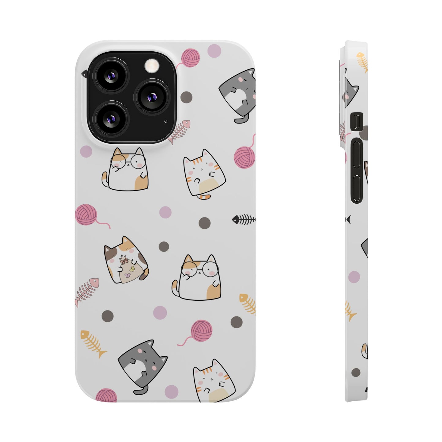 Cute Cat Pattern Slim Phone Case - Perfect for Cat Lovers