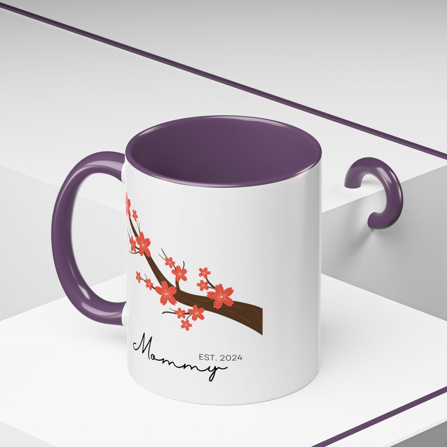 Personalized Cherry Blossom Mommy Coffee Mug - 11oz & 15oz