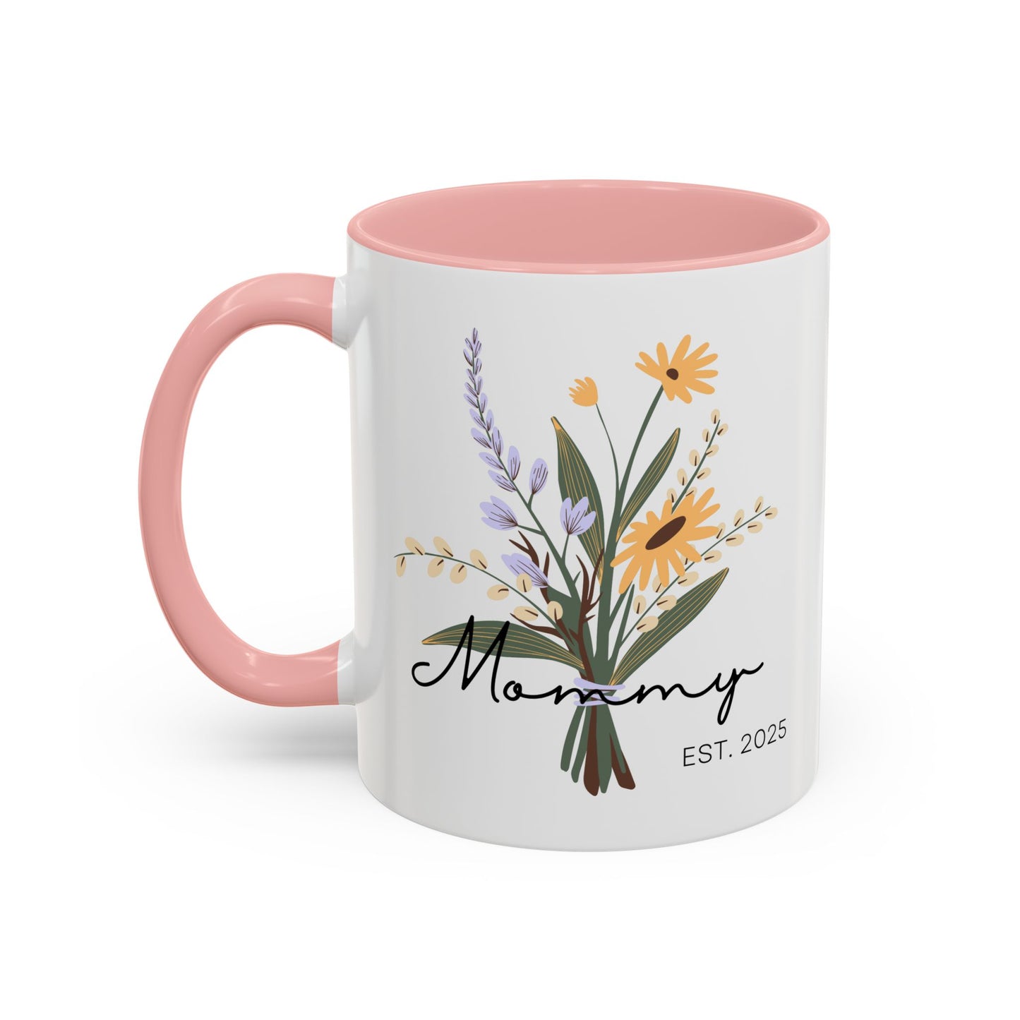 Mommy Est. 2025 Coffee Mug - Floral Design - Perfect Gift for Mother's Day