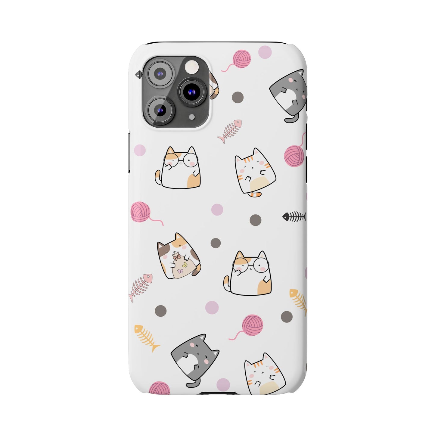 Cute Cat Pattern Slim Phone Case - Perfect for Cat Lovers