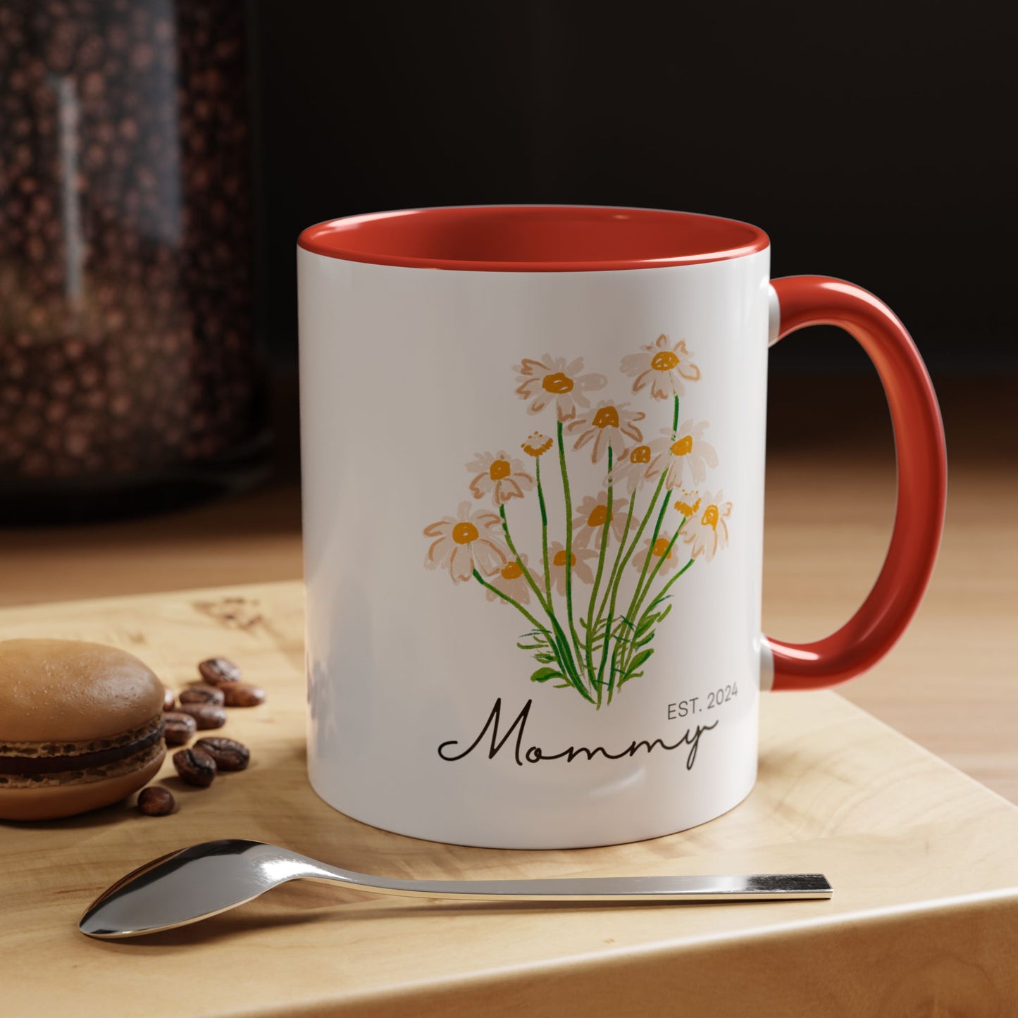 Personalized Mommy Est. 2024 Coffee Mug - Floral Design - Perfect Gift for Mother's Day