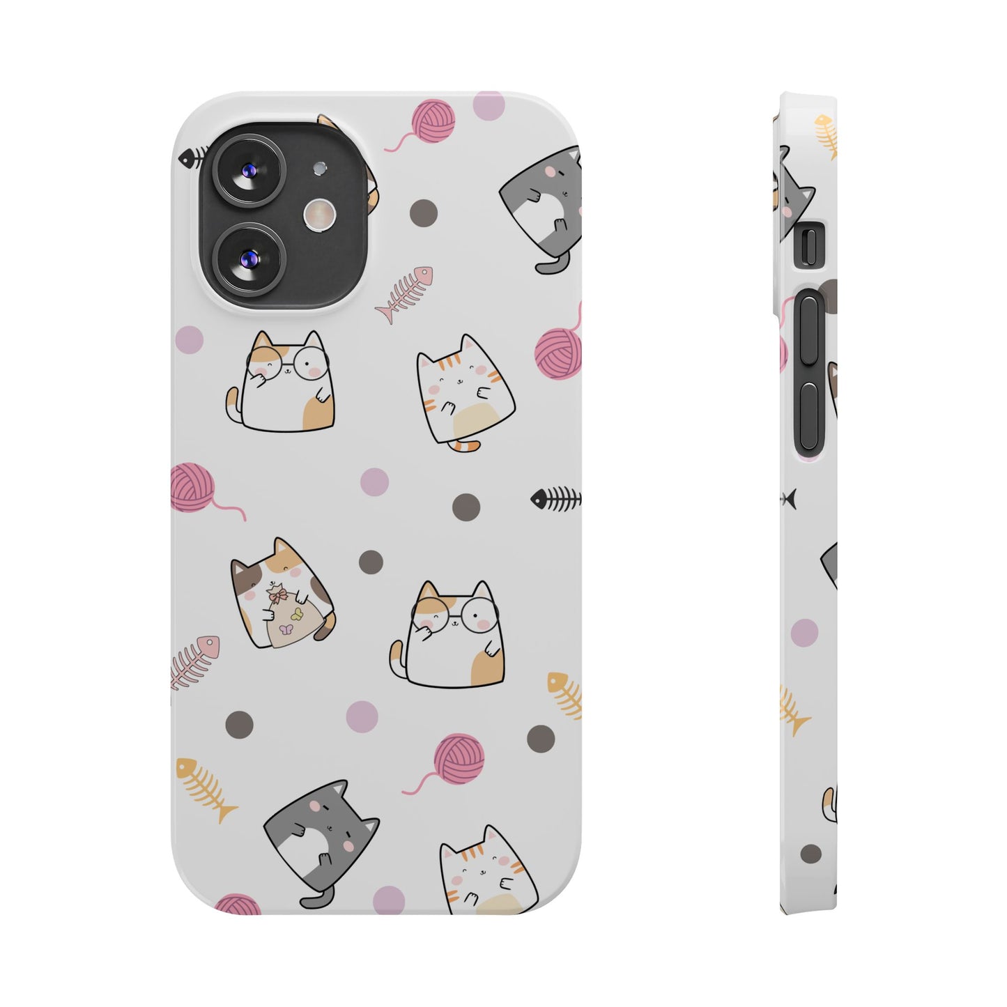Cute Cat Pattern Slim Phone Case - Perfect for Cat Lovers