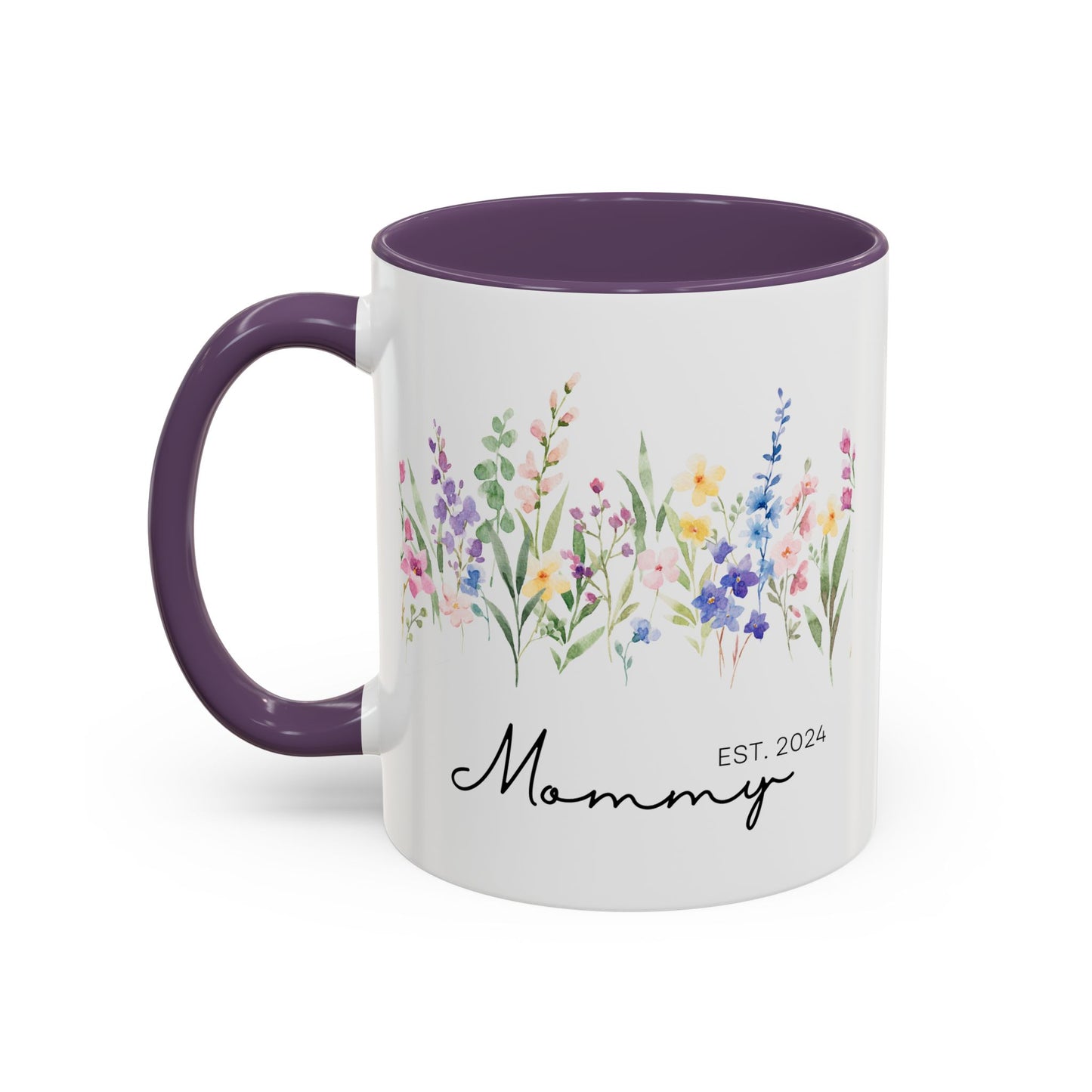 Personalized Mommy Coffee Mug - Floral Design, Perfect Gift for Mother's Day, EST. 2024