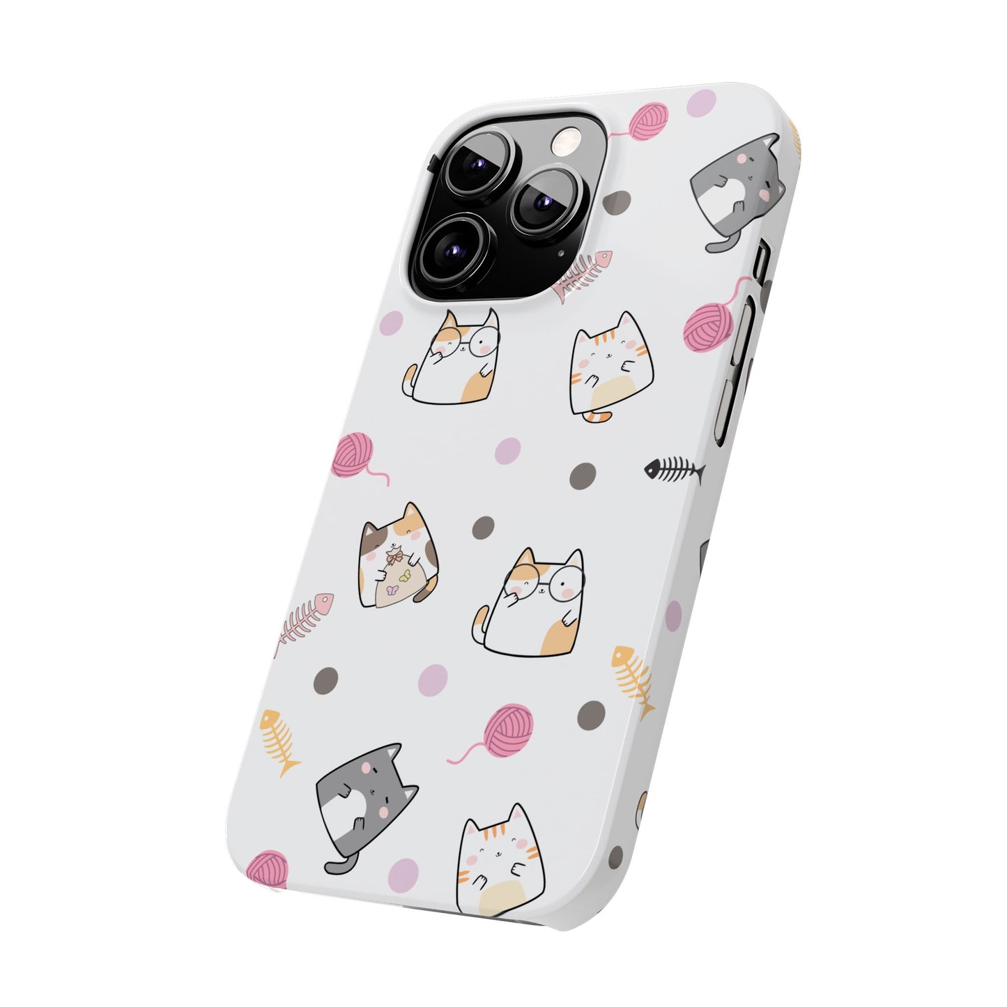 Cute Cat Pattern Slim Phone Case - Perfect for Cat Lovers