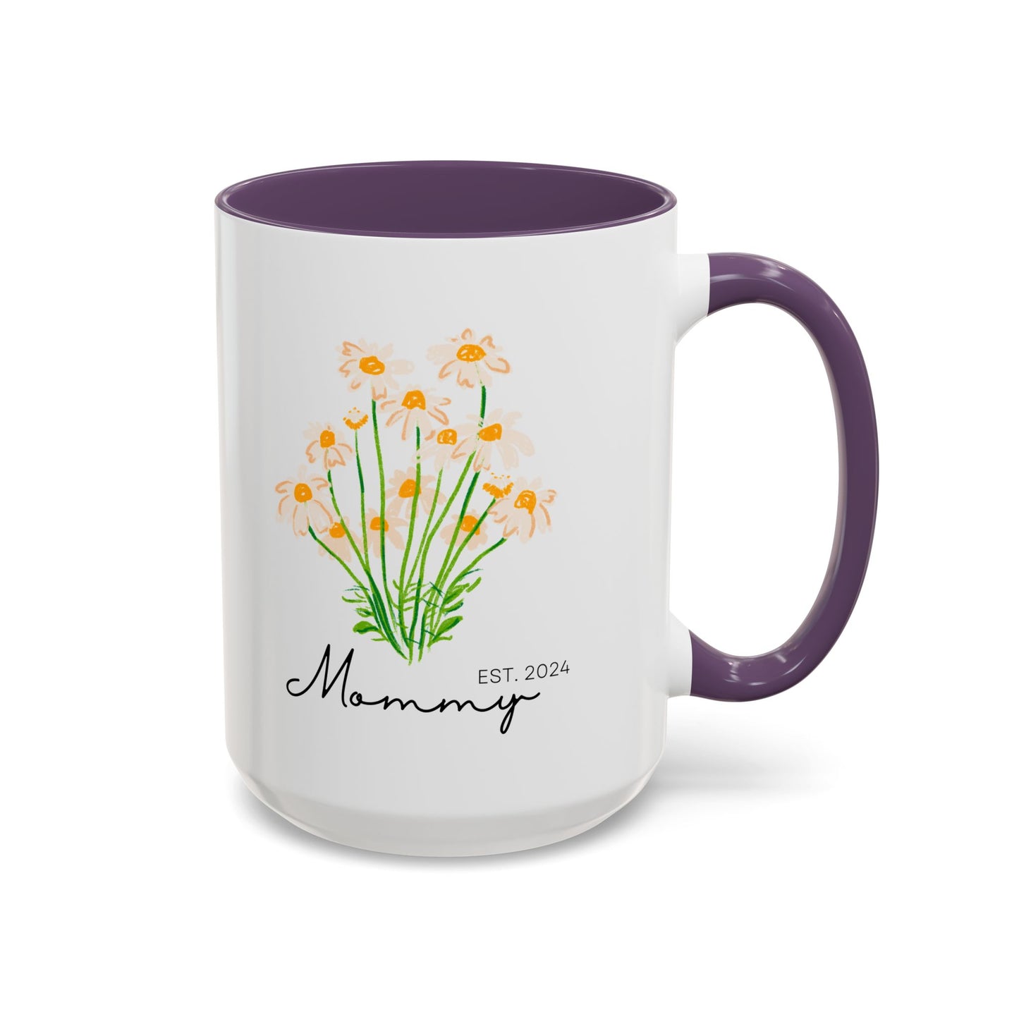 Personalized Mommy Est. 2024 Coffee Mug - Floral Design - Perfect Gift for Mother's Day