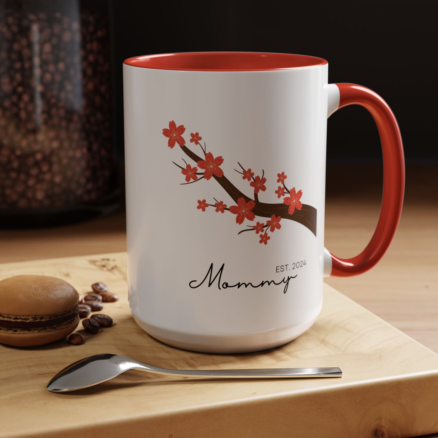 Personalized Cherry Blossom Mommy Coffee Mug - 11oz & 15oz