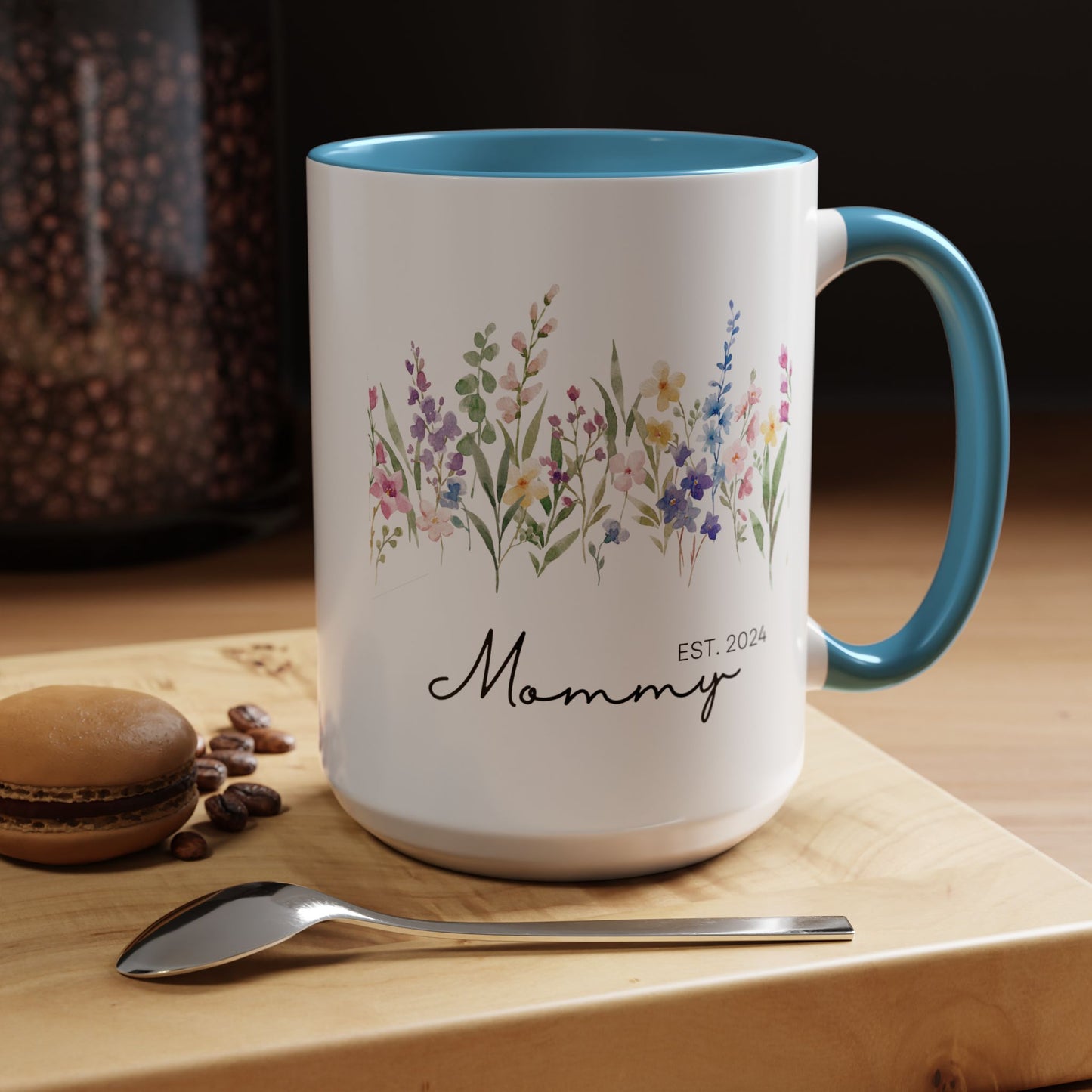 Personalized Mommy Coffee Mug - Floral Design, Perfect Gift for Mother's Day, EST. 2024