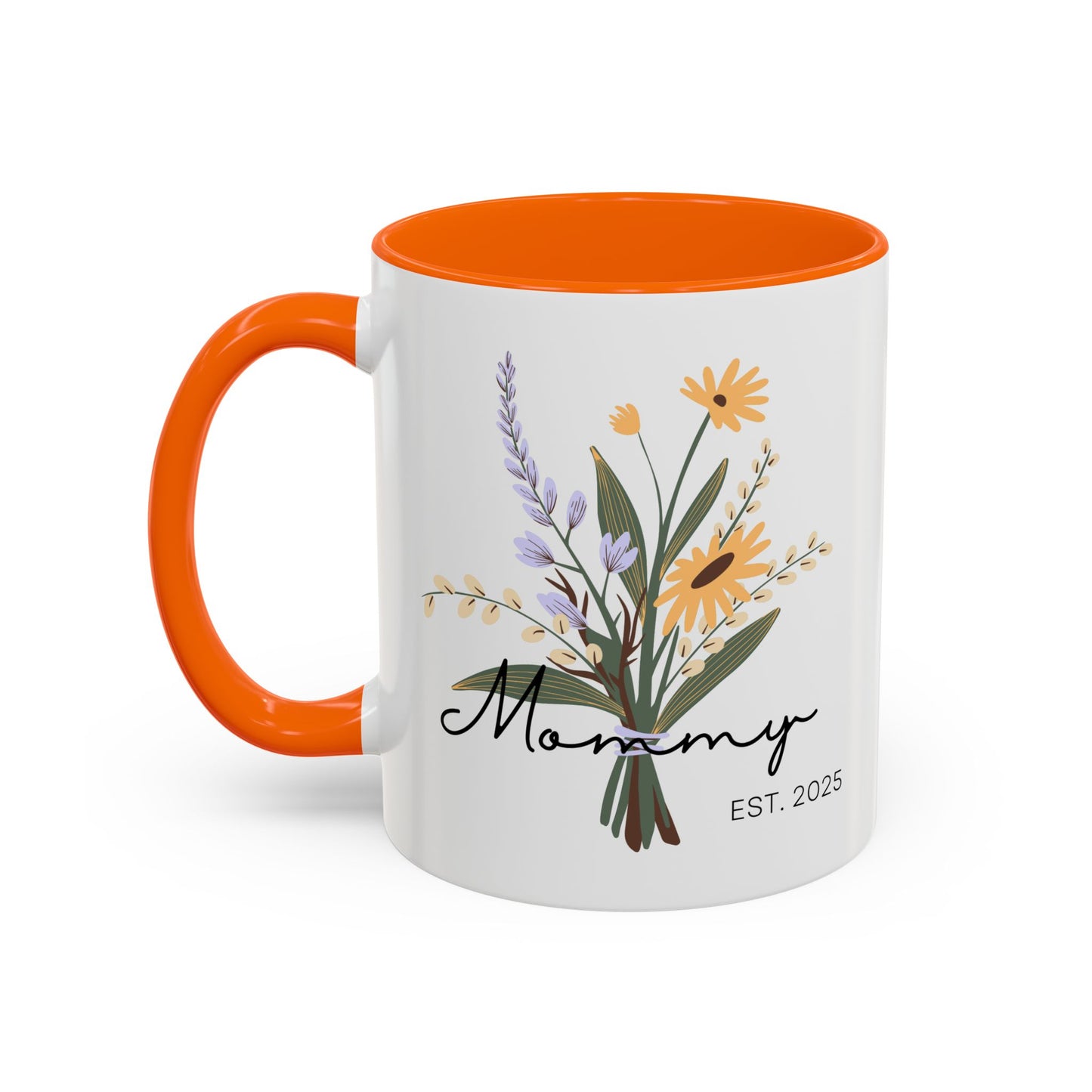 Mommy Est. 2025 Coffee Mug - Floral Design - Perfect Gift for Mother's Day