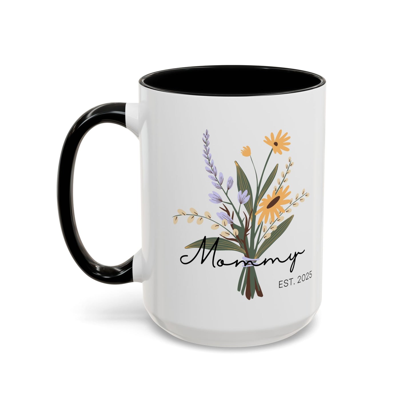 Mommy Est. 2025 Coffee Mug - Floral Design - Perfect Gift for Mother's Day