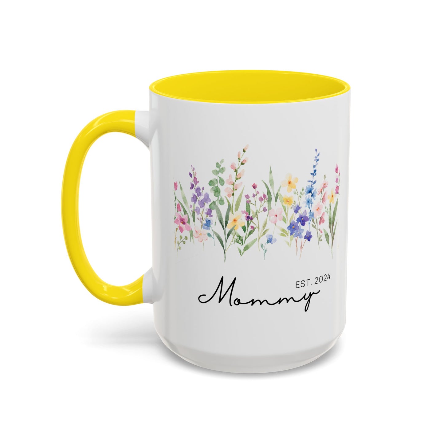 Personalized Mommy Coffee Mug - Floral Design, Perfect Gift for Mother's Day, EST. 2024