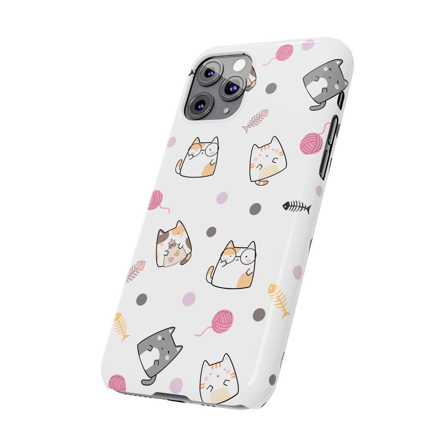 Cute Cat Pattern Slim Phone Case - Perfect for Cat Lovers