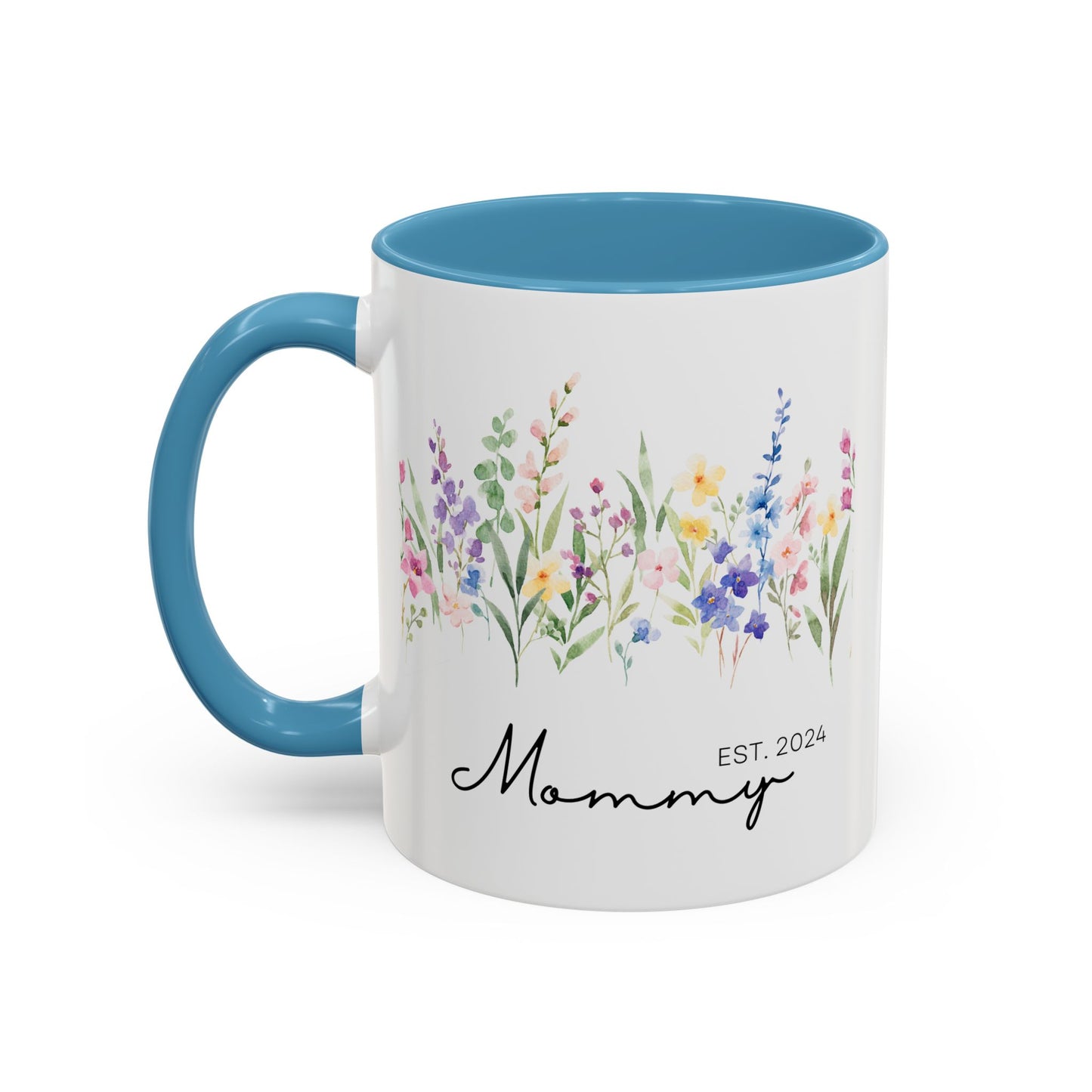 Personalized Mommy Coffee Mug - Floral Design, Perfect Gift for Mother's Day, EST. 2024