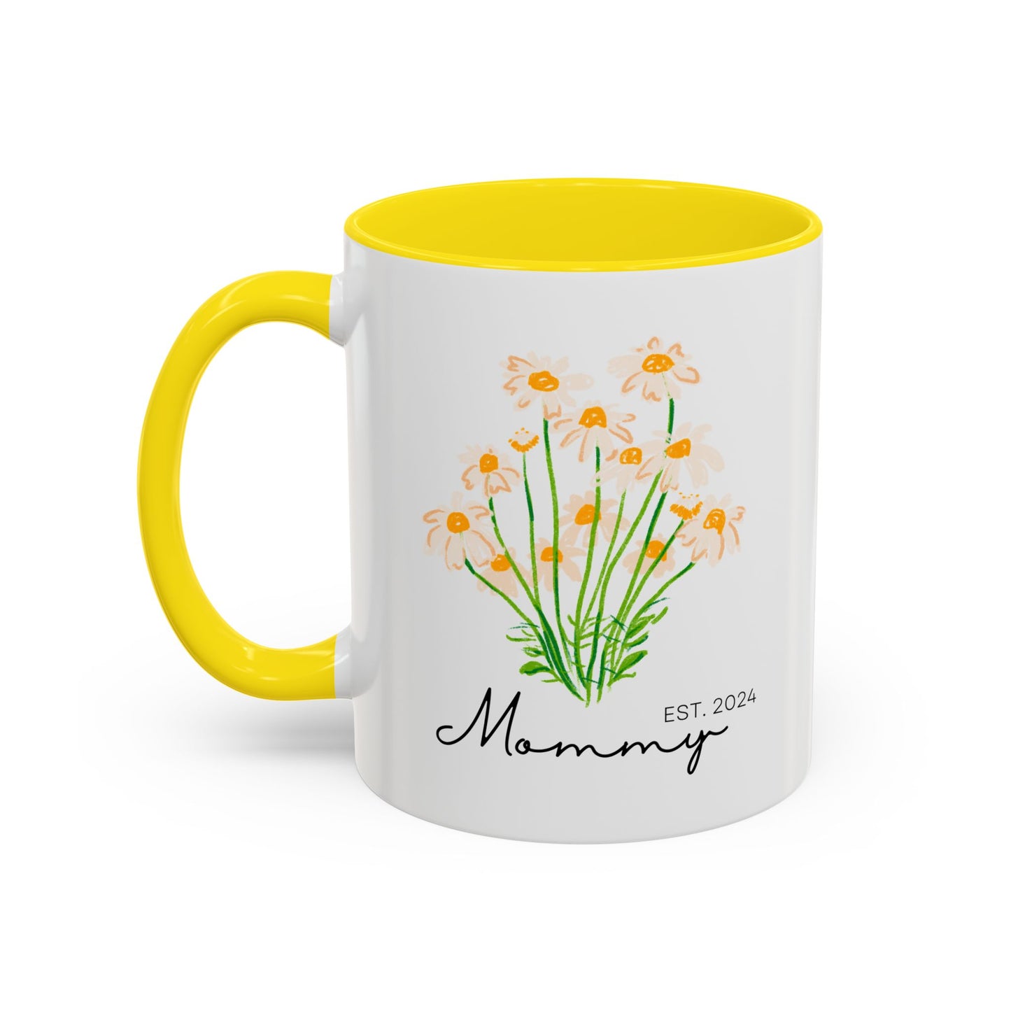 Personalized Mommy Est. 2024 Coffee Mug - Floral Design - Perfect Gift for Mother's Day