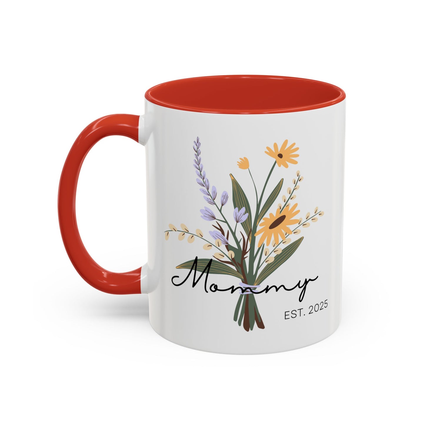 Mommy Est. 2025 Coffee Mug - Floral Design - Perfect Gift for Mother's Day