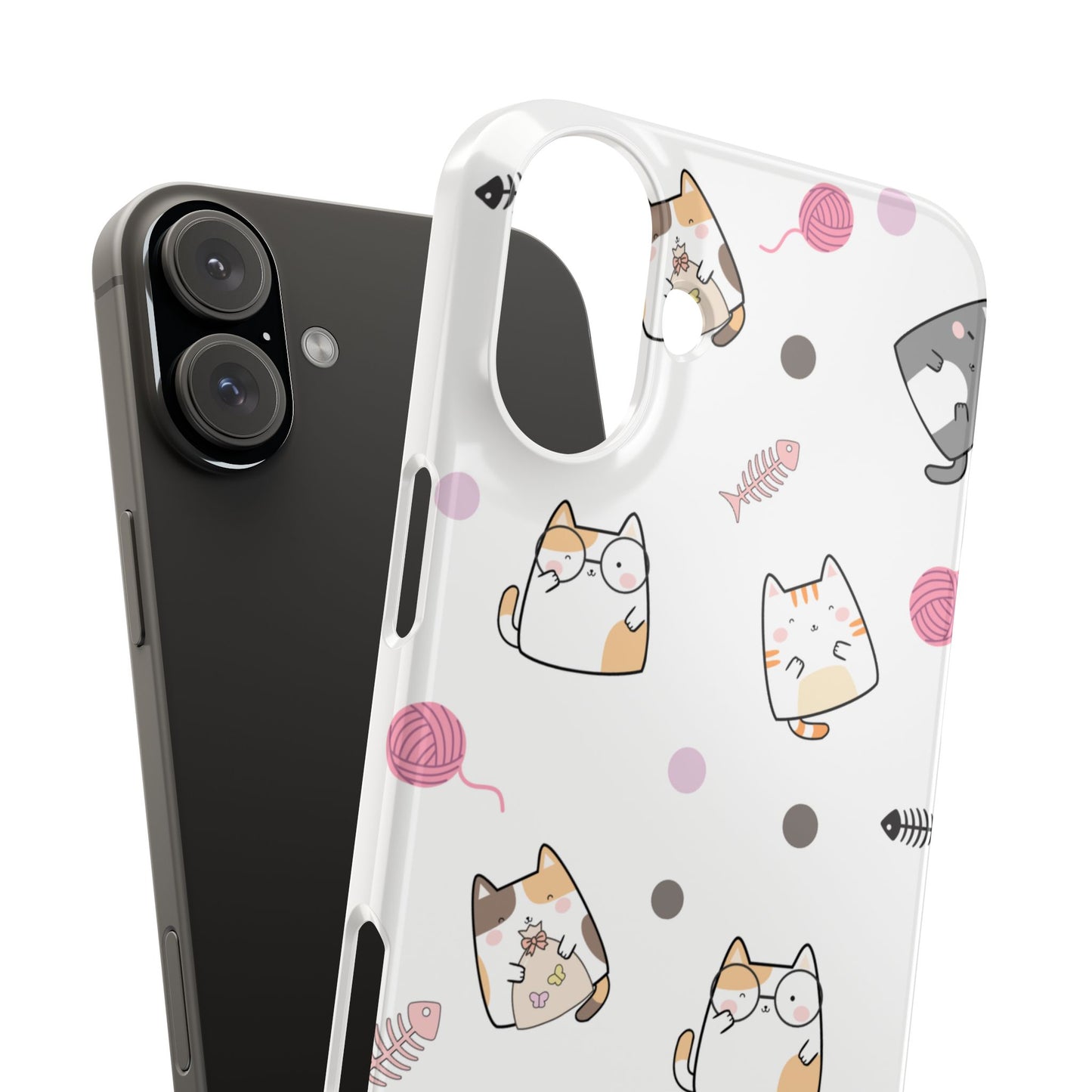 Cute Cat Pattern Slim Phone Case - Perfect for Cat Lovers