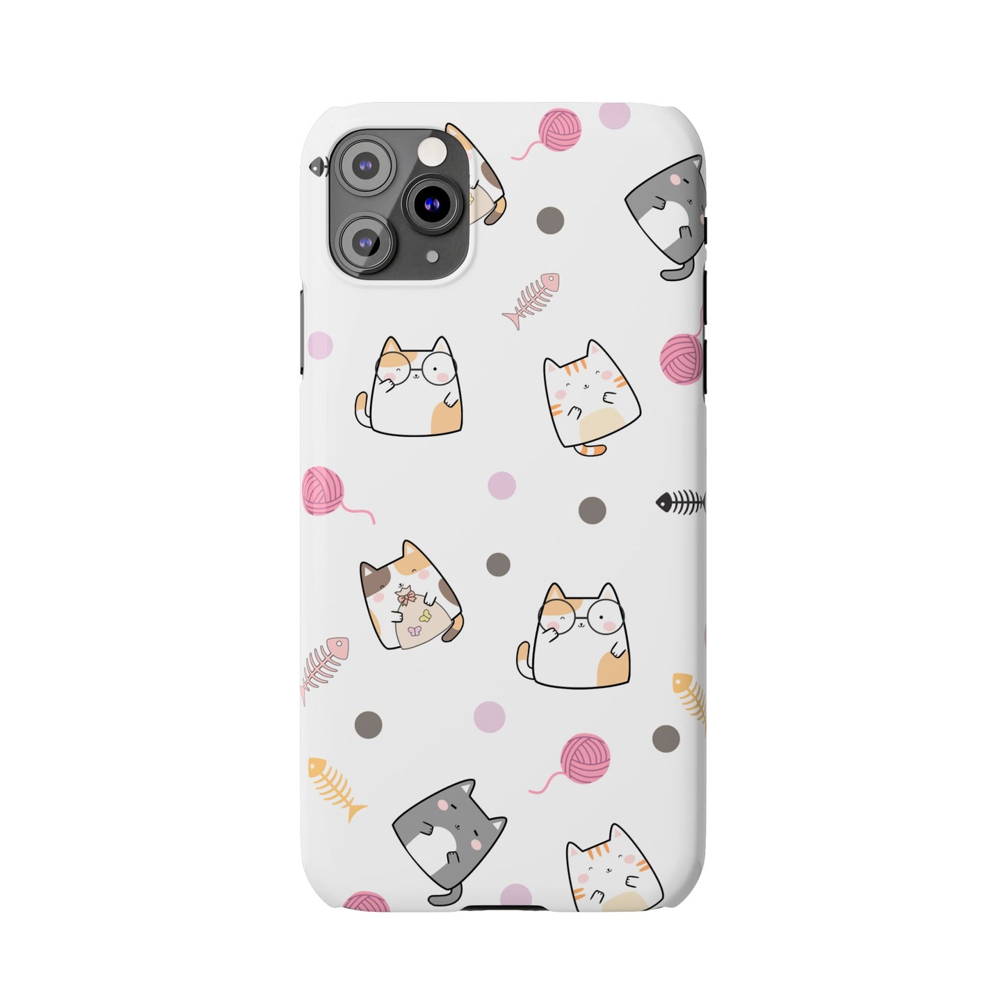 Cute Cat Pattern Slim Phone Case - Perfect for Cat Lovers