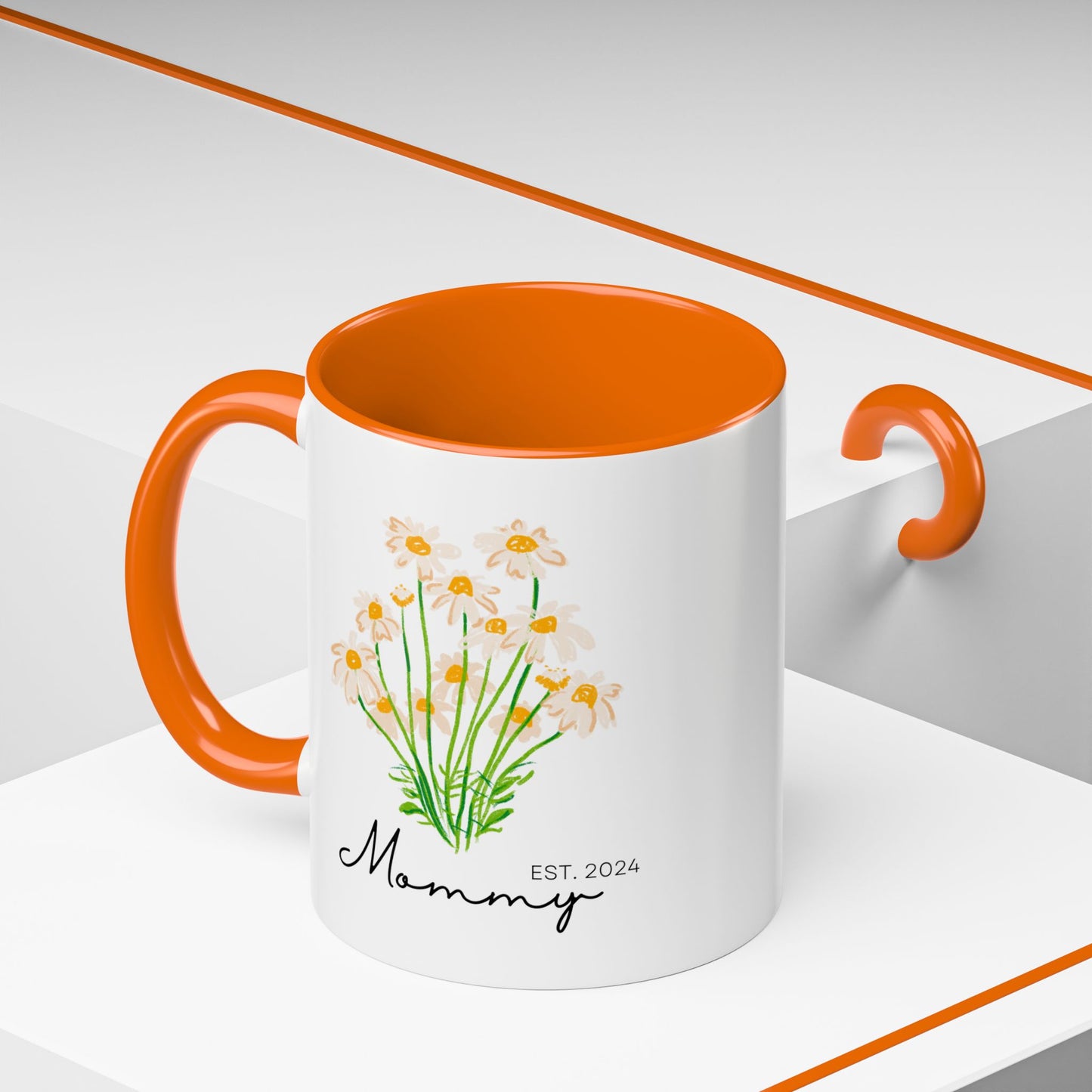 Personalized Mommy Est. 2024 Coffee Mug - Floral Design - Perfect Gift for Mother's Day