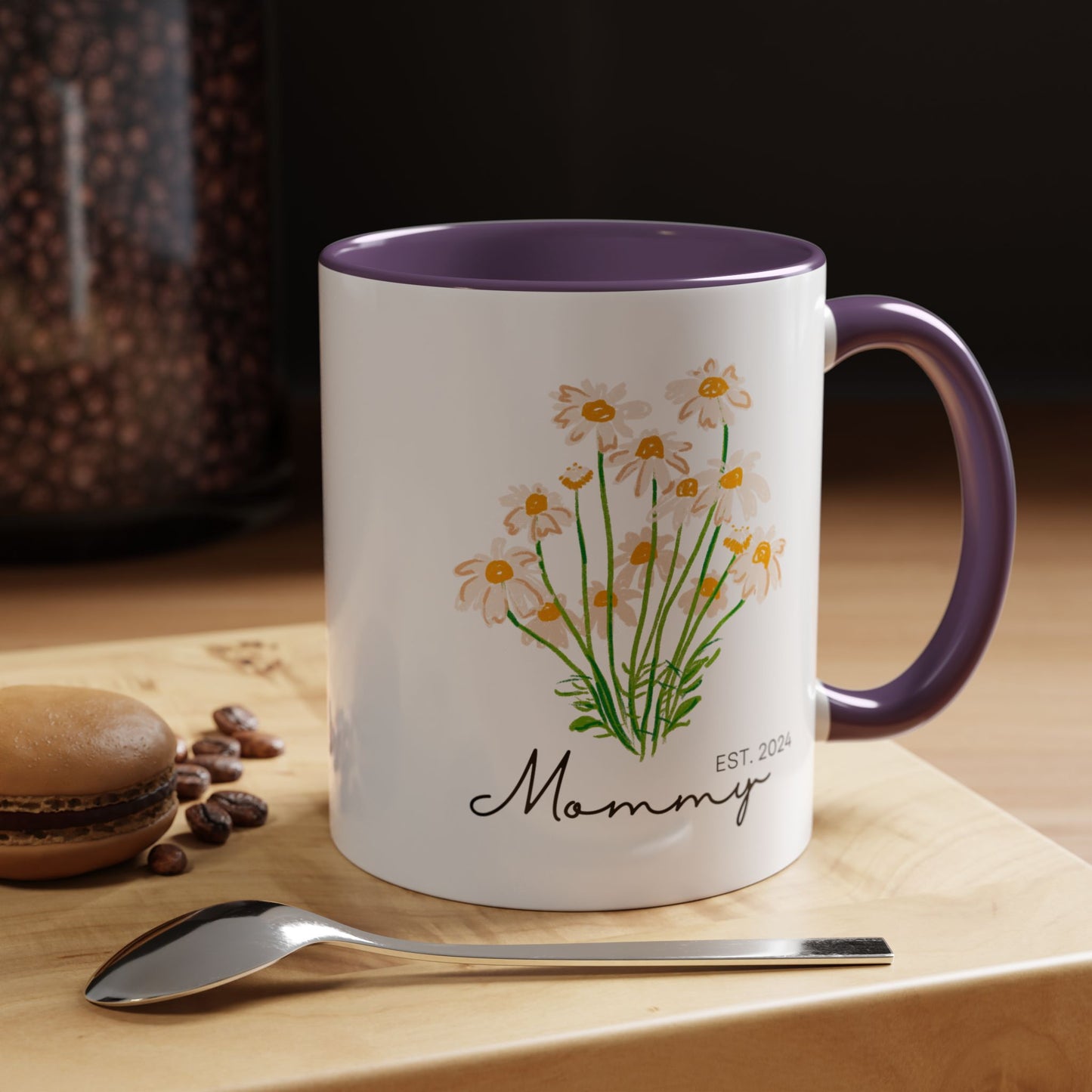 Personalized Mommy Est. 2024 Coffee Mug - Floral Design - Perfect Gift for Mother's Day