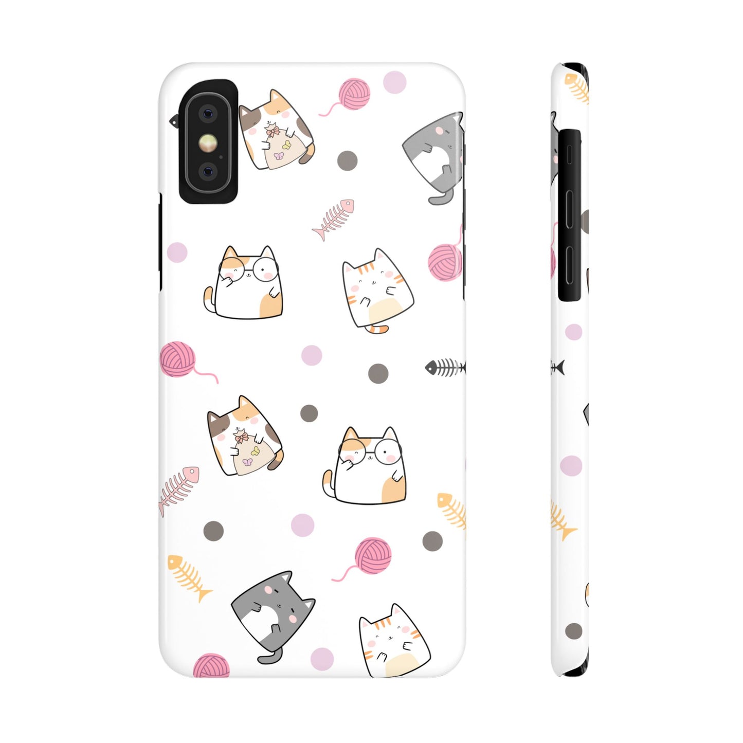 Cute Cat Pattern Slim Phone Case - Perfect for Cat Lovers