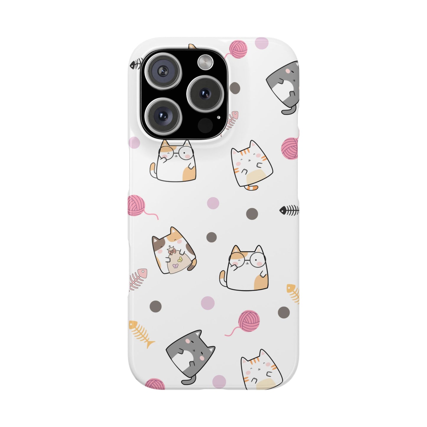 Cute Cat Pattern Slim Phone Case - Perfect for Cat Lovers