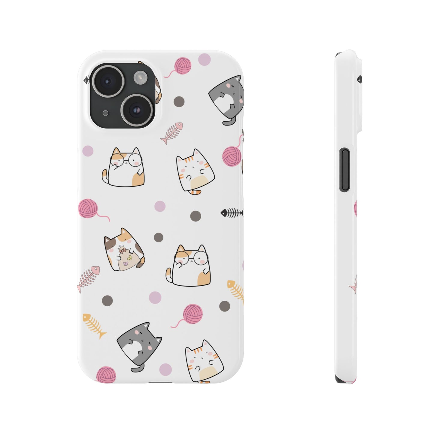 Cute Cat Pattern Slim Phone Case - Perfect for Cat Lovers