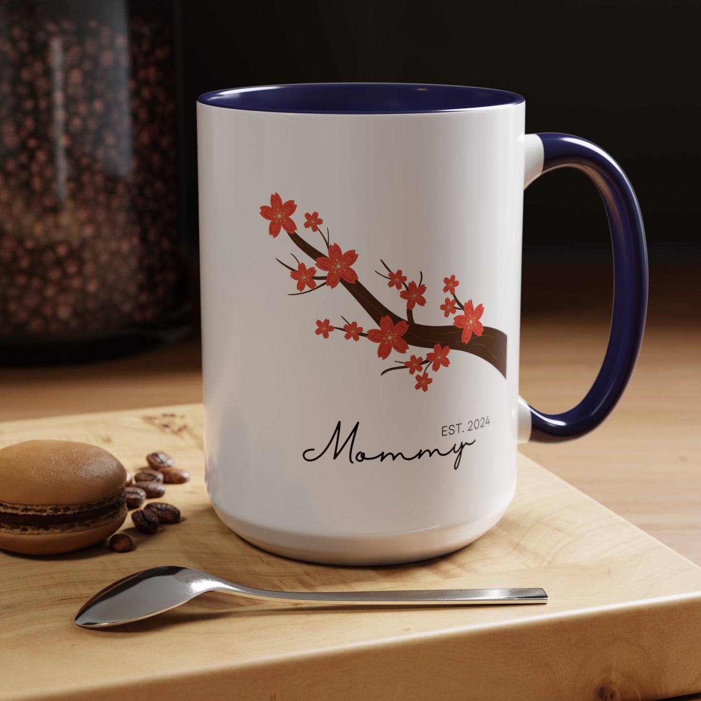 Personalized Cherry Blossom Mommy Coffee Mug - 11oz & 15oz