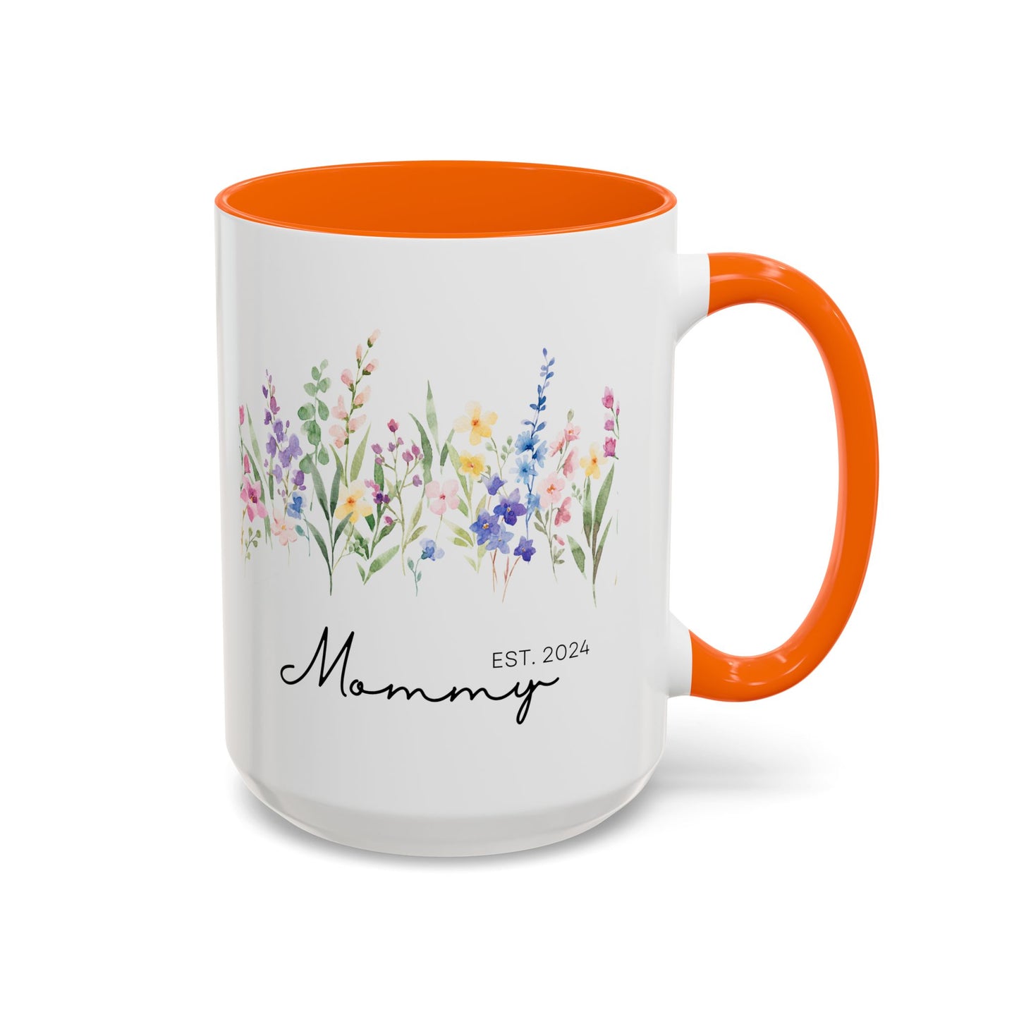 Personalized Mommy Coffee Mug - Floral Design, Perfect Gift for Mother's Day, EST. 2024