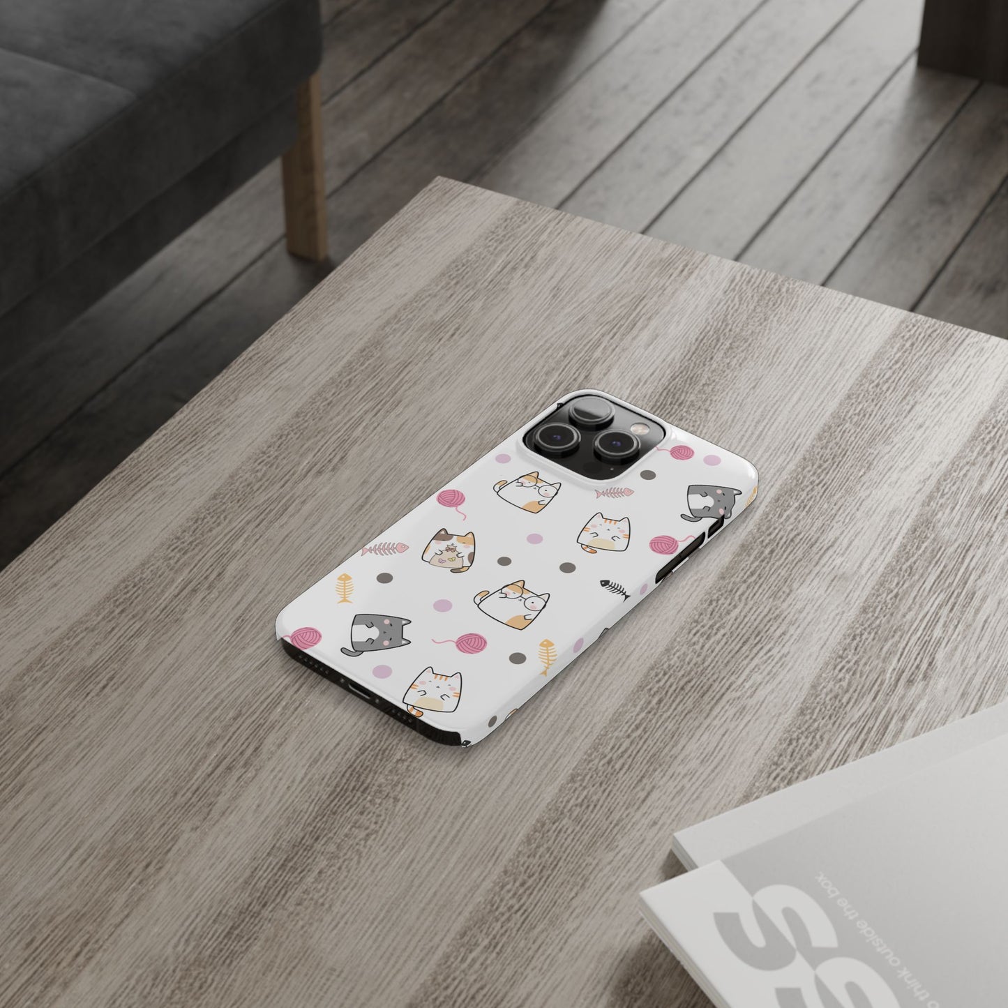 Cute Cat Pattern Slim Phone Case - Perfect for Cat Lovers
