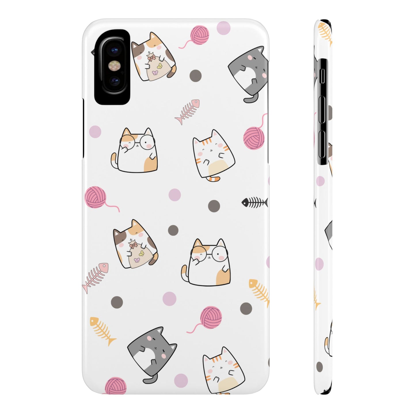 Cute Cat Pattern Slim Phone Case - Perfect for Cat Lovers